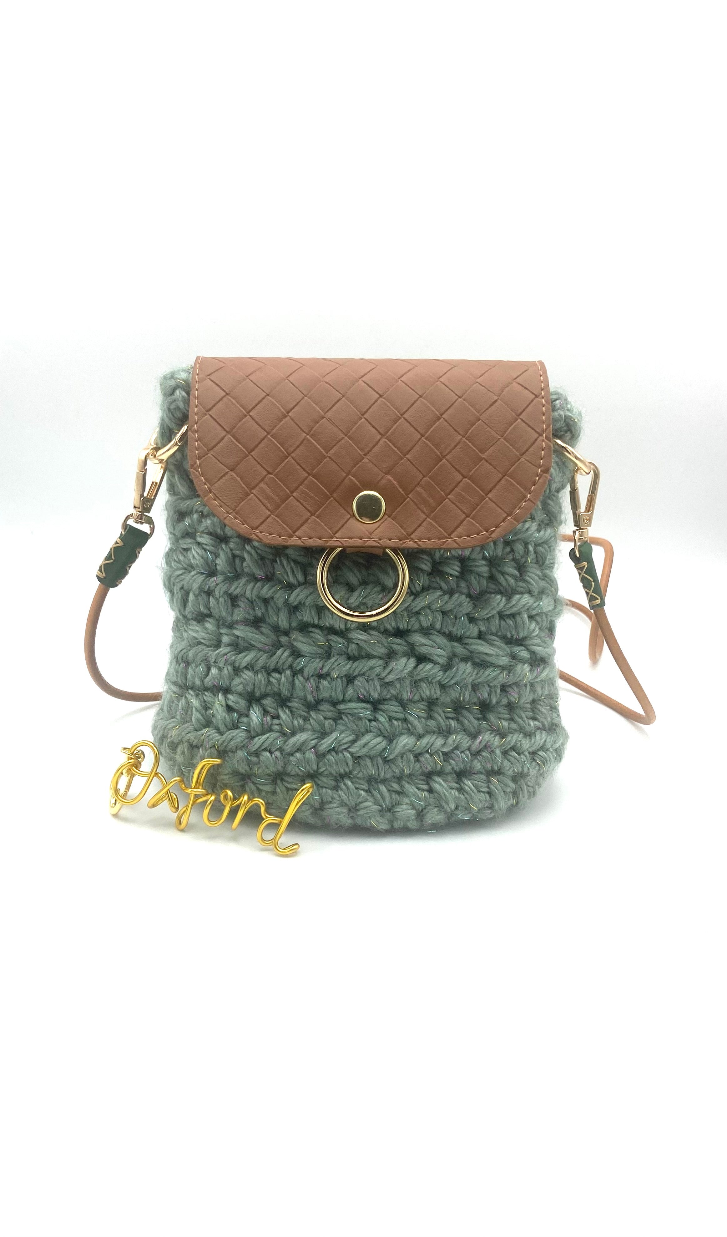 Mini sac Oxford en crochet kaki