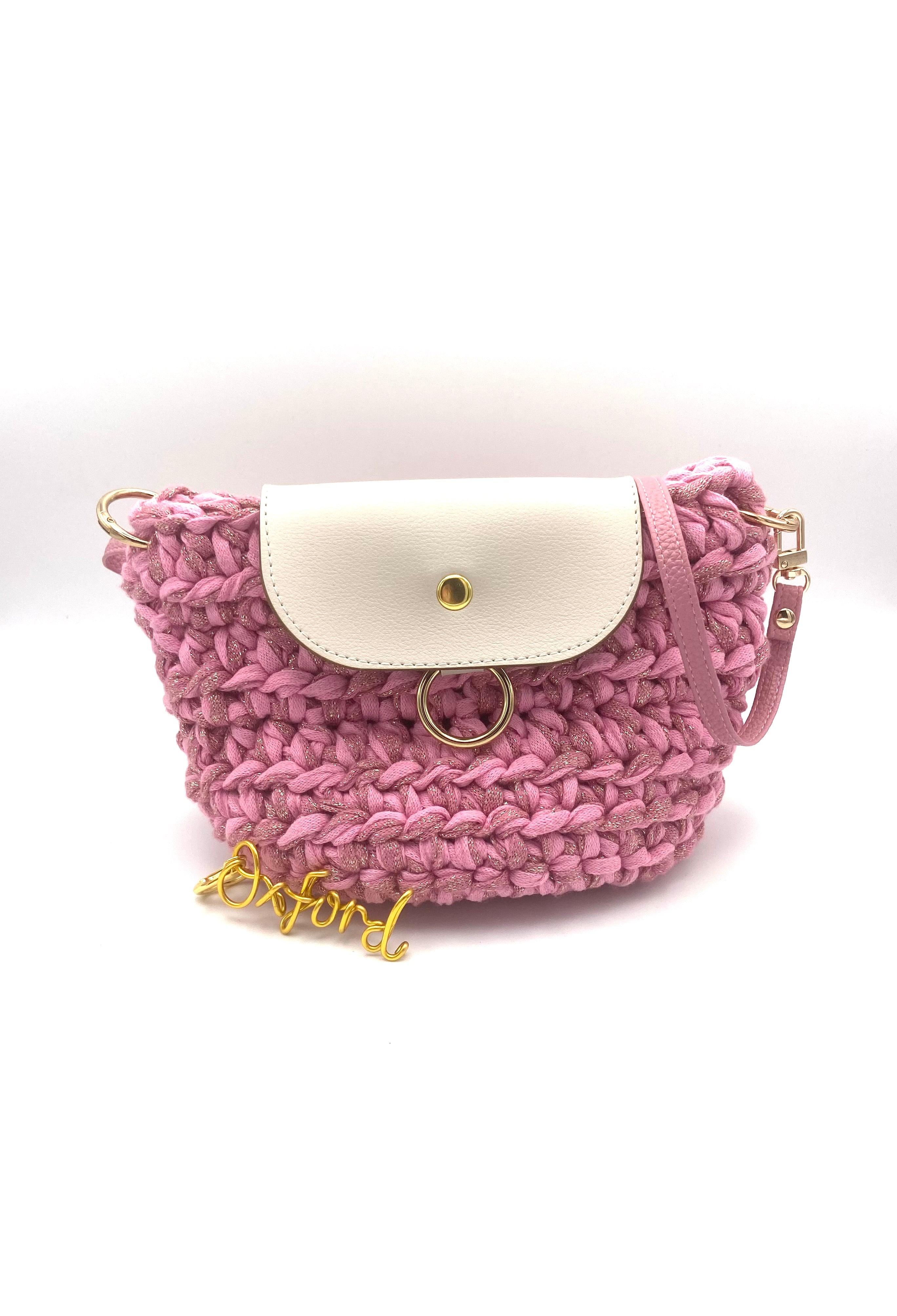 Sac Oxford en crochet rose