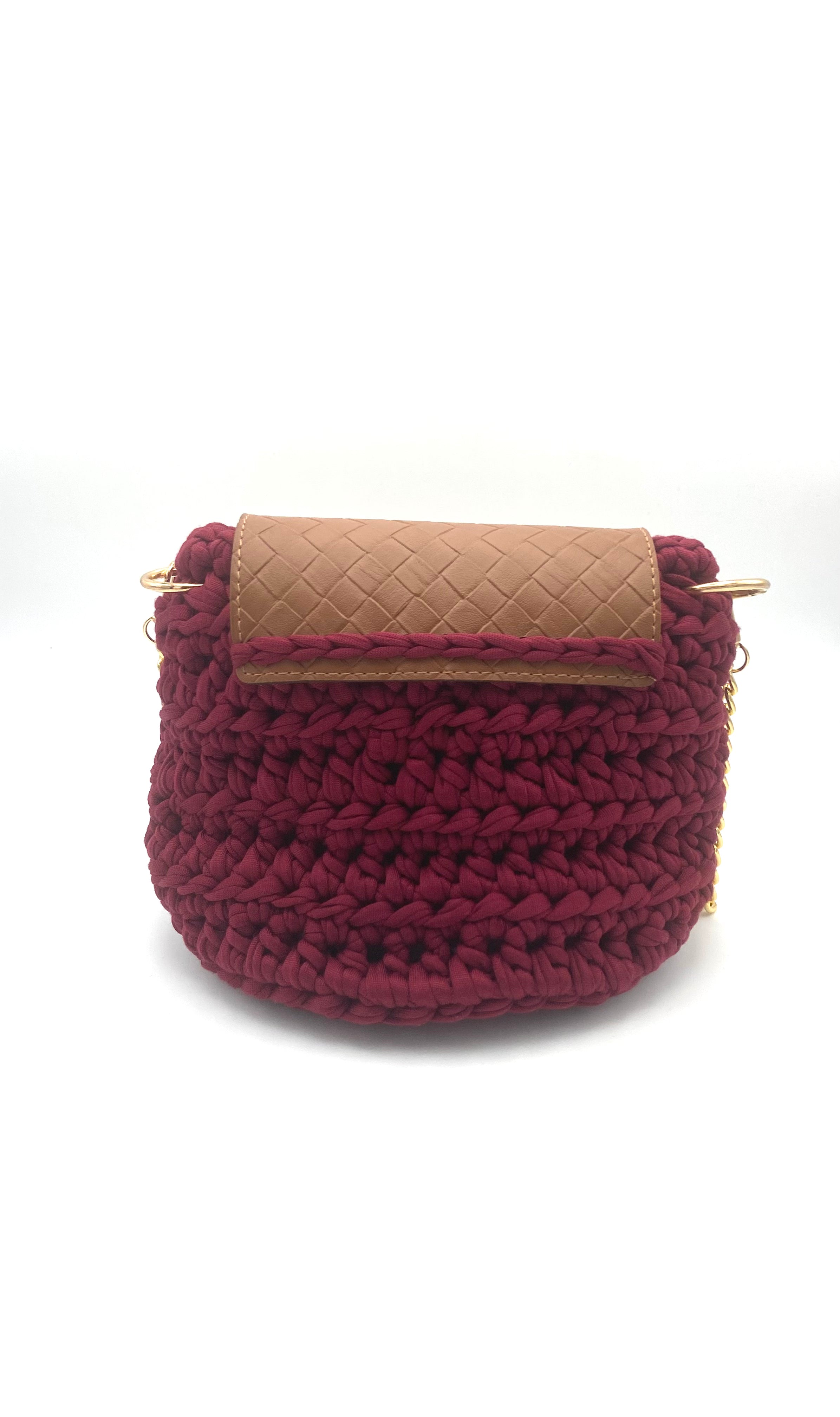 Sac Oxford en crochet bordeaux