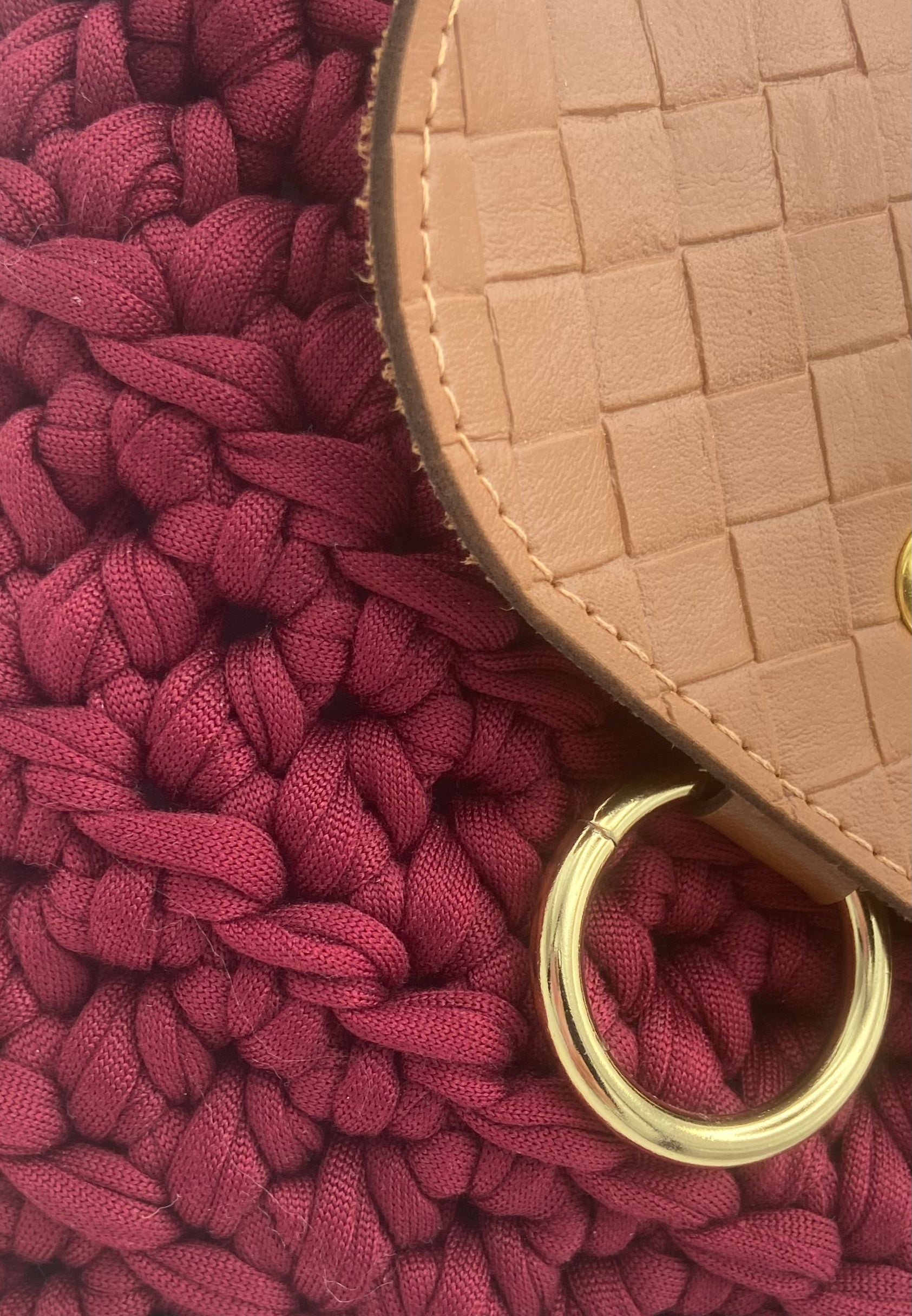 Sac Oxford en crochet bordeaux