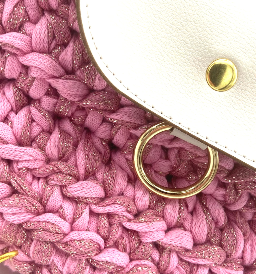 Sac Oxford en crochet rose
