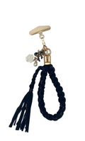 Grigri en macramé Tokyo noir et lurex