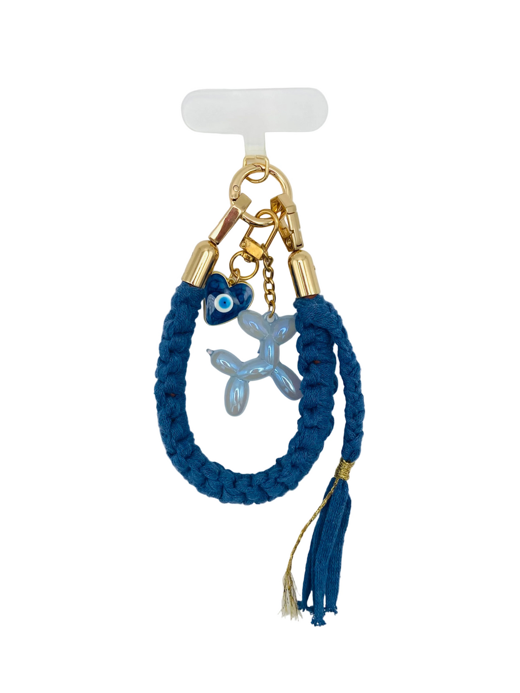 Grigri en macramé Tokyo bleu