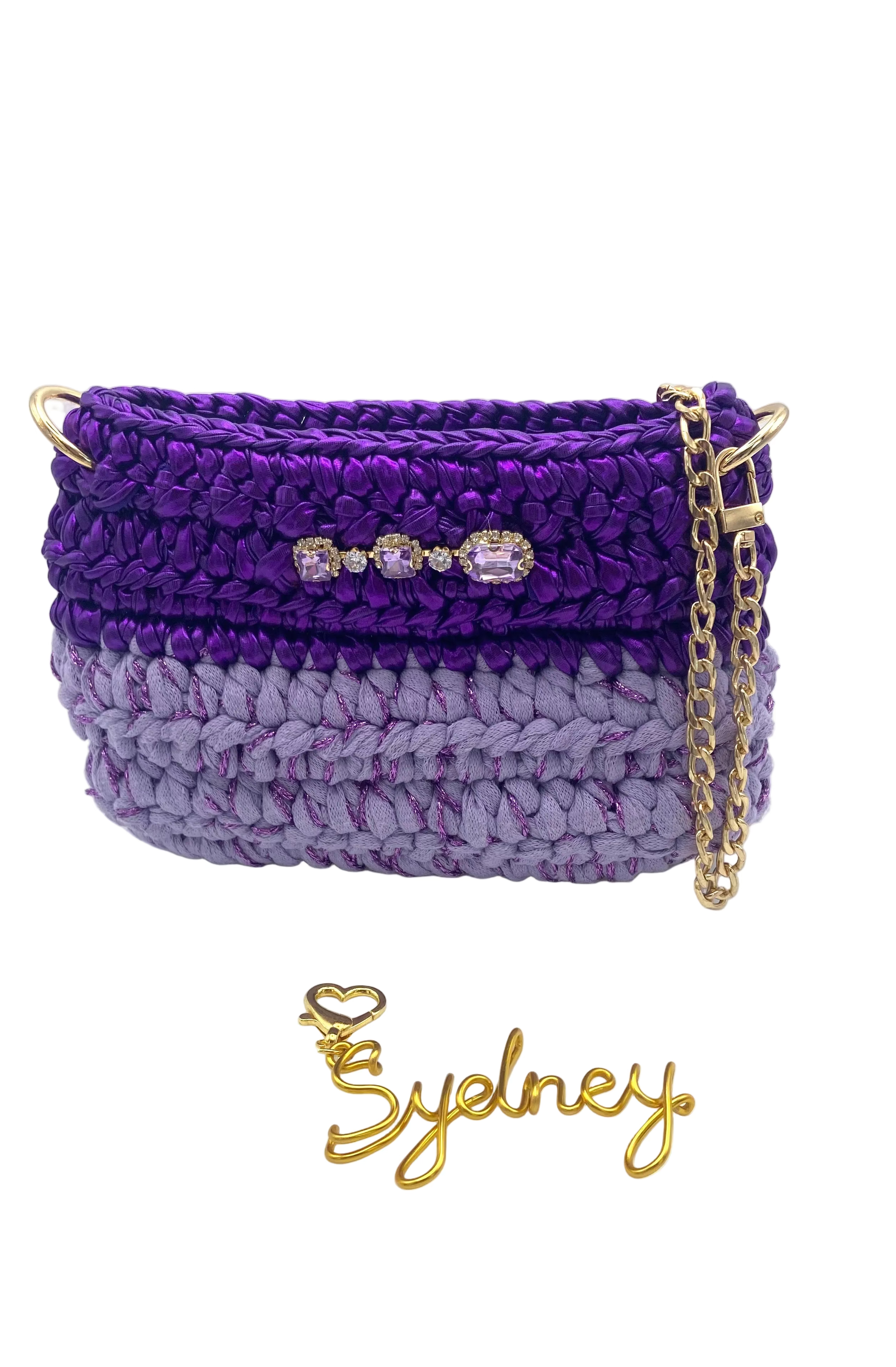 Sac Sydney en crochet violet et parme