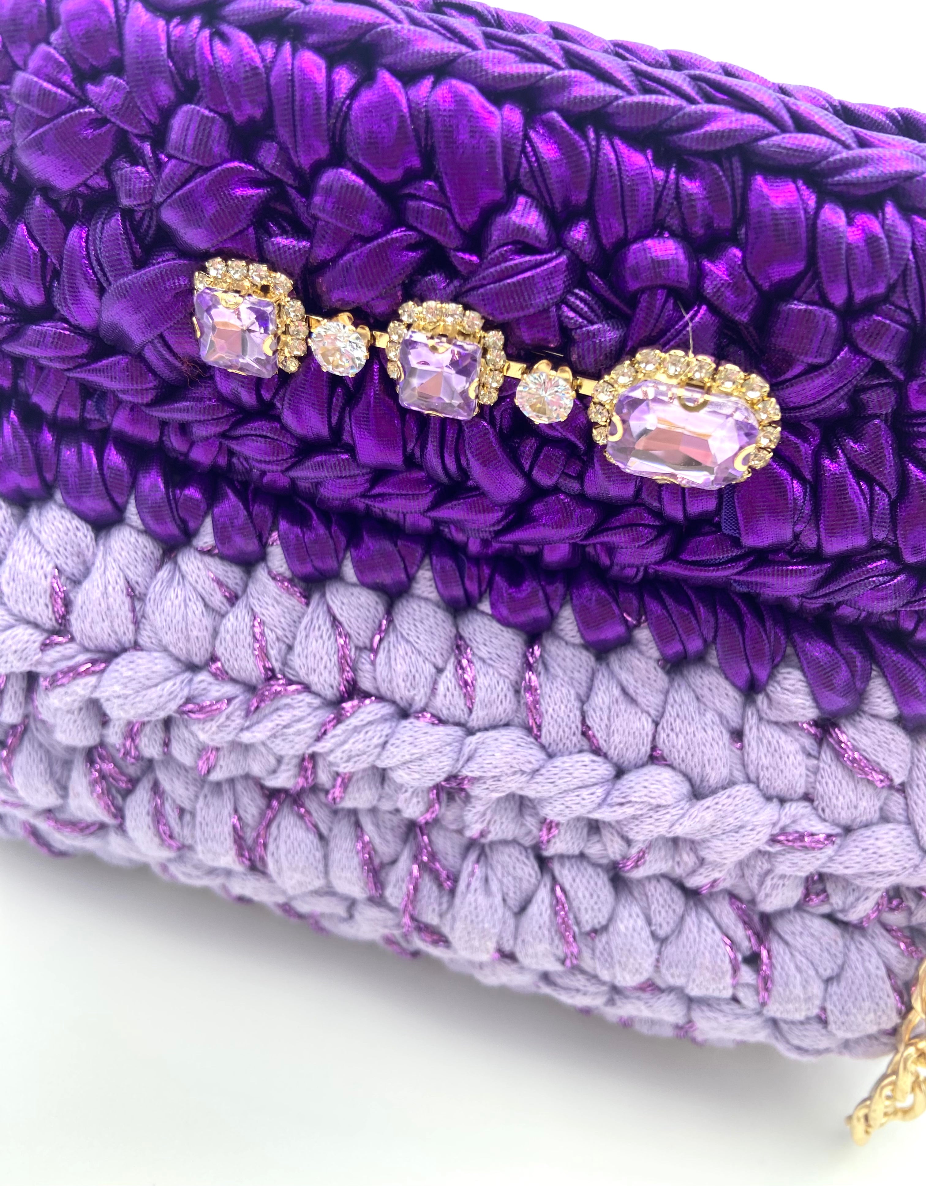 Sac Sydney en crochet violet et parme