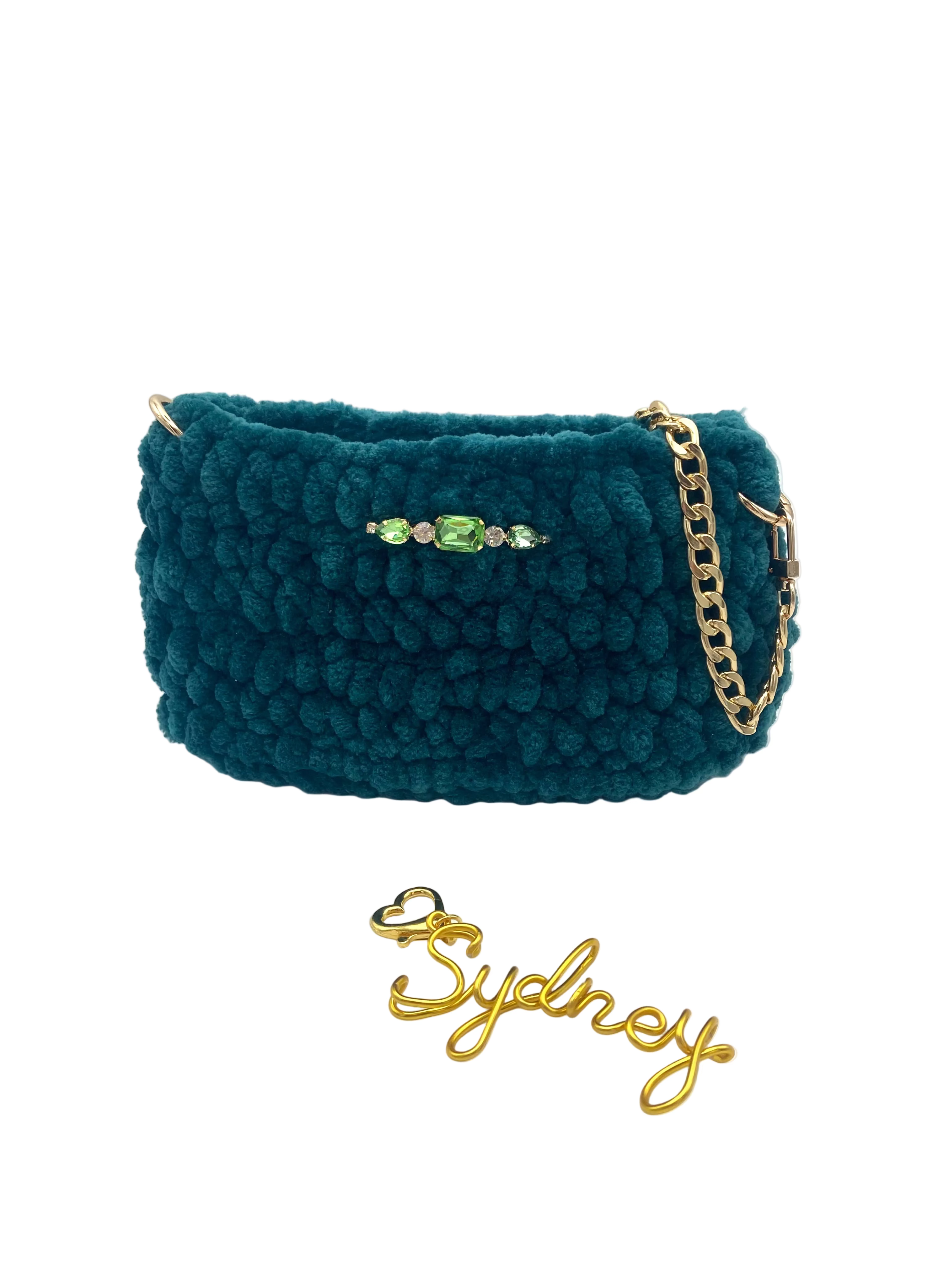 Mini sac Sydney velours vert sapin