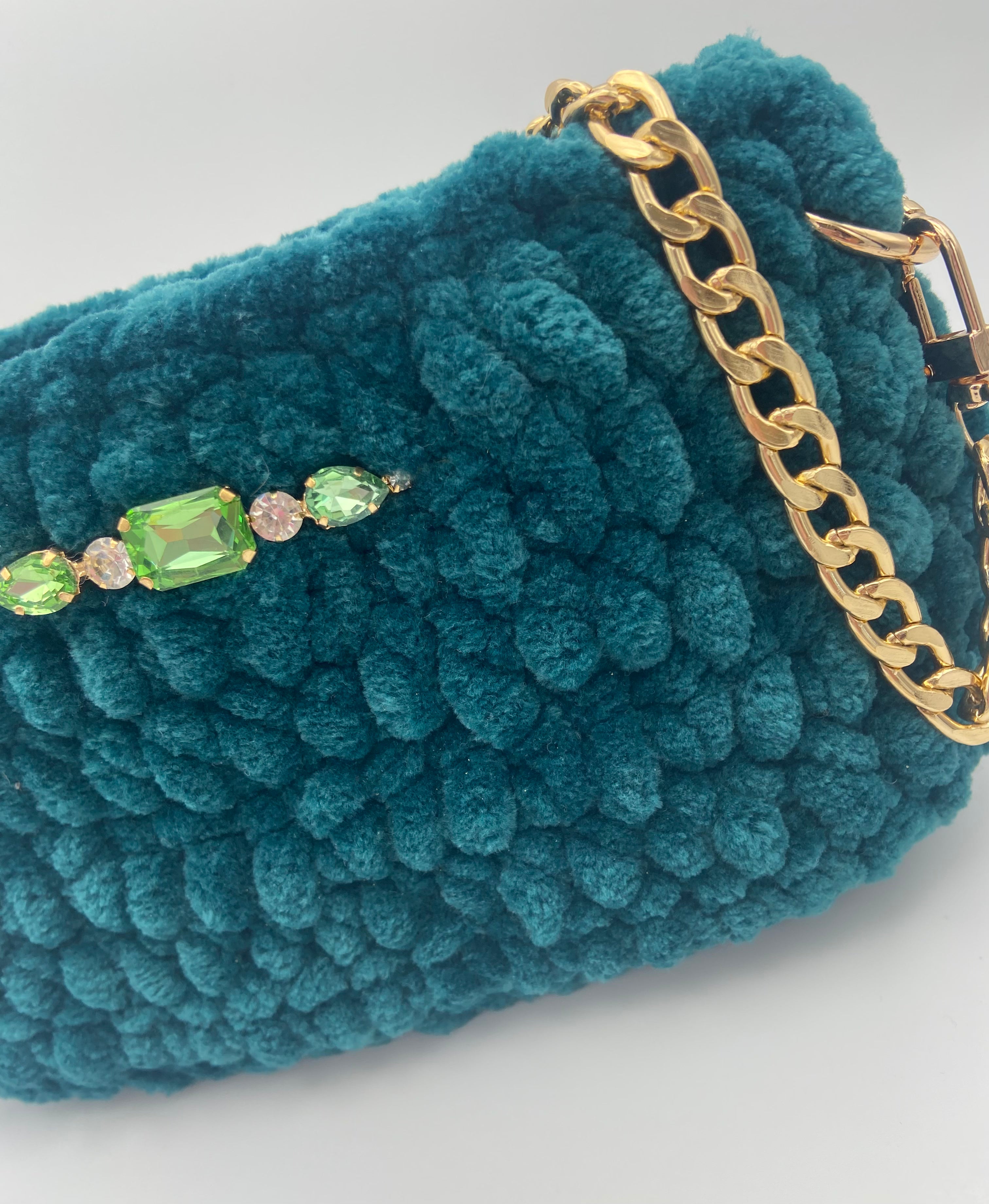 Mini sac Sydney velours vert sapin