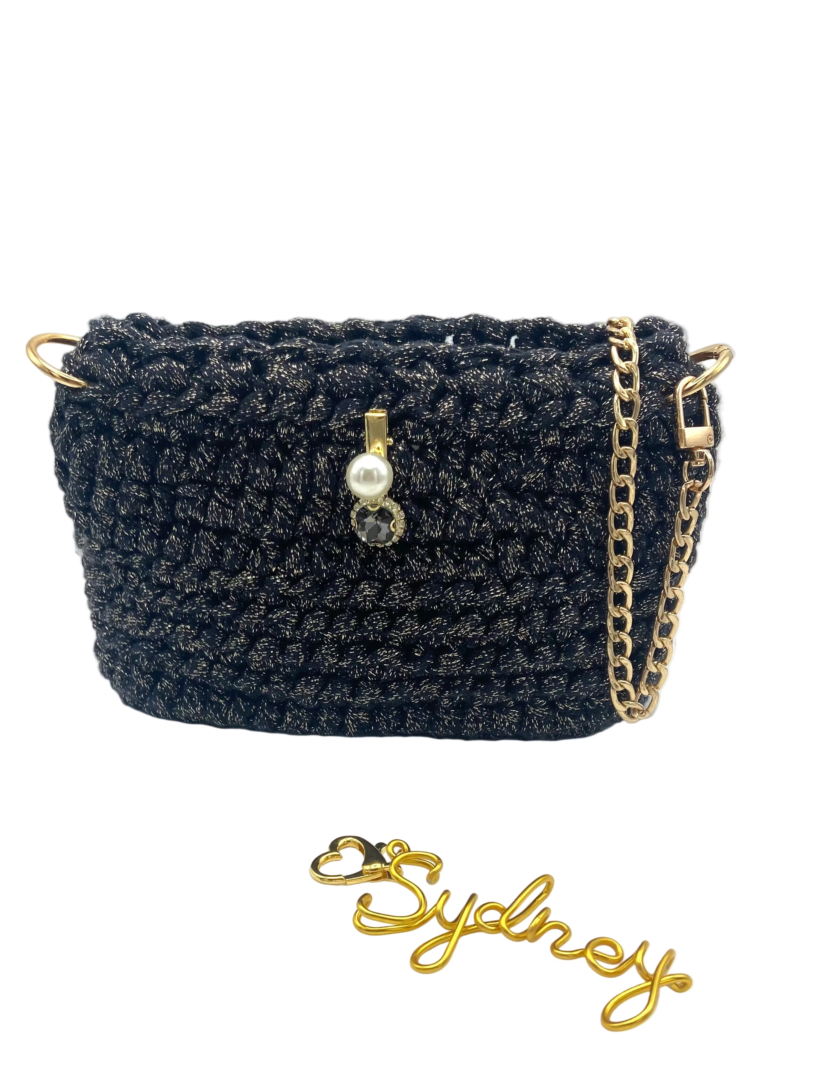 Sac Sydney en lurex noir