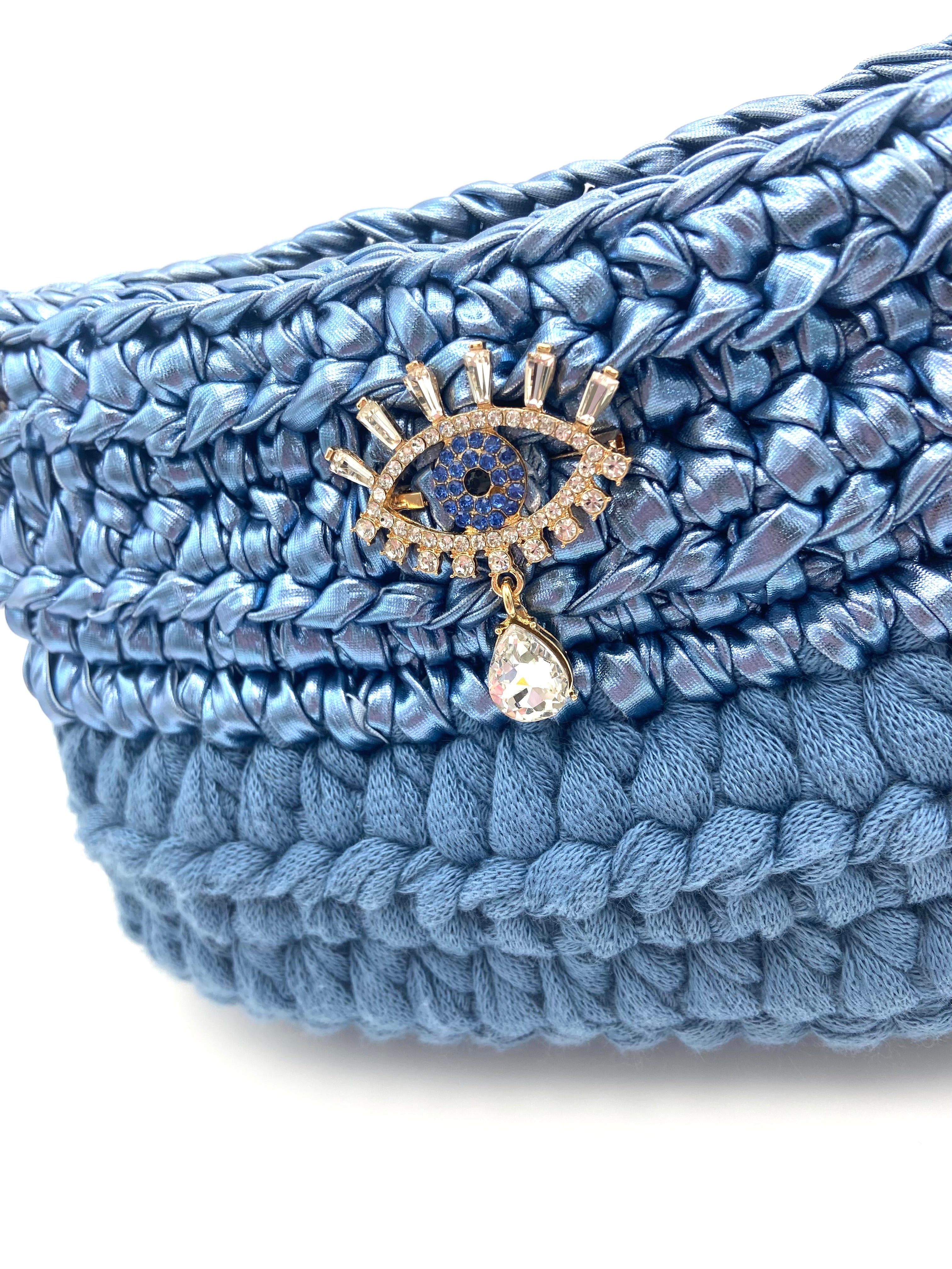 Sac Sydney en crochet bleus