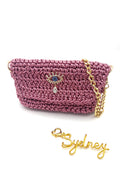 Sac Sydney en crochet rose métallique
