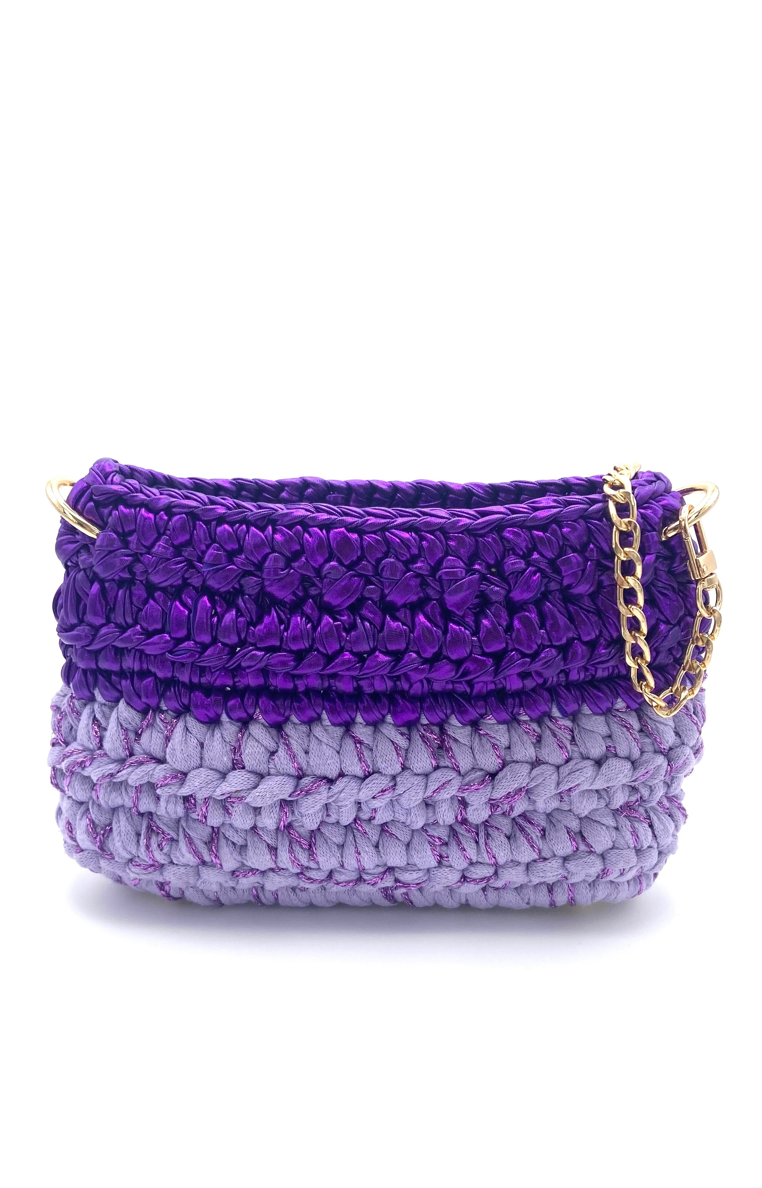 Sac Sydney en crochet violet et parme