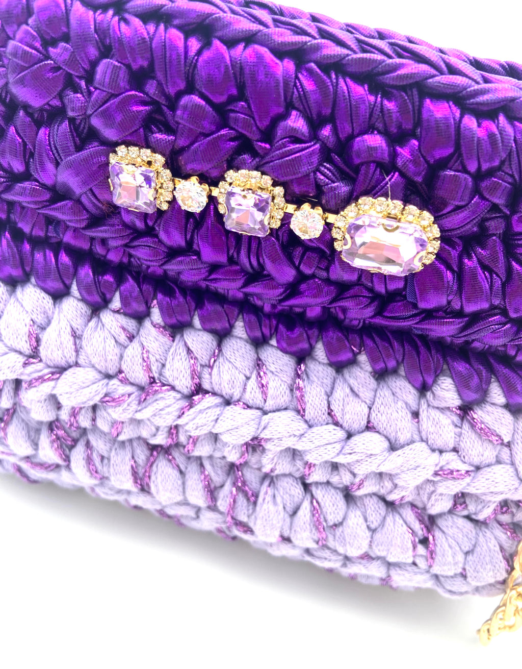 Sac Sydney en crochet violet et parme