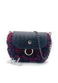 Mini pochette Oslo en crochet noir et bordeaux