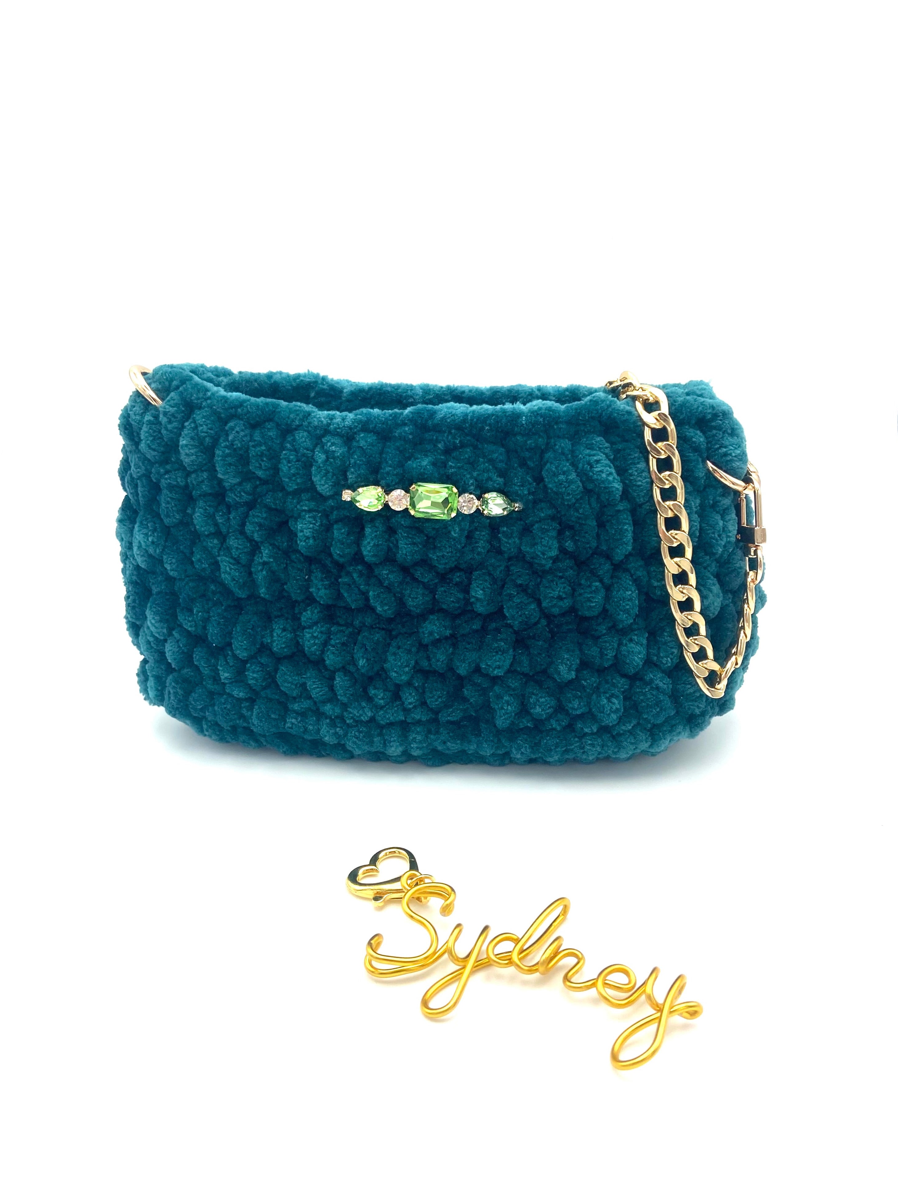 Mini sac Sydney velours vert sapin