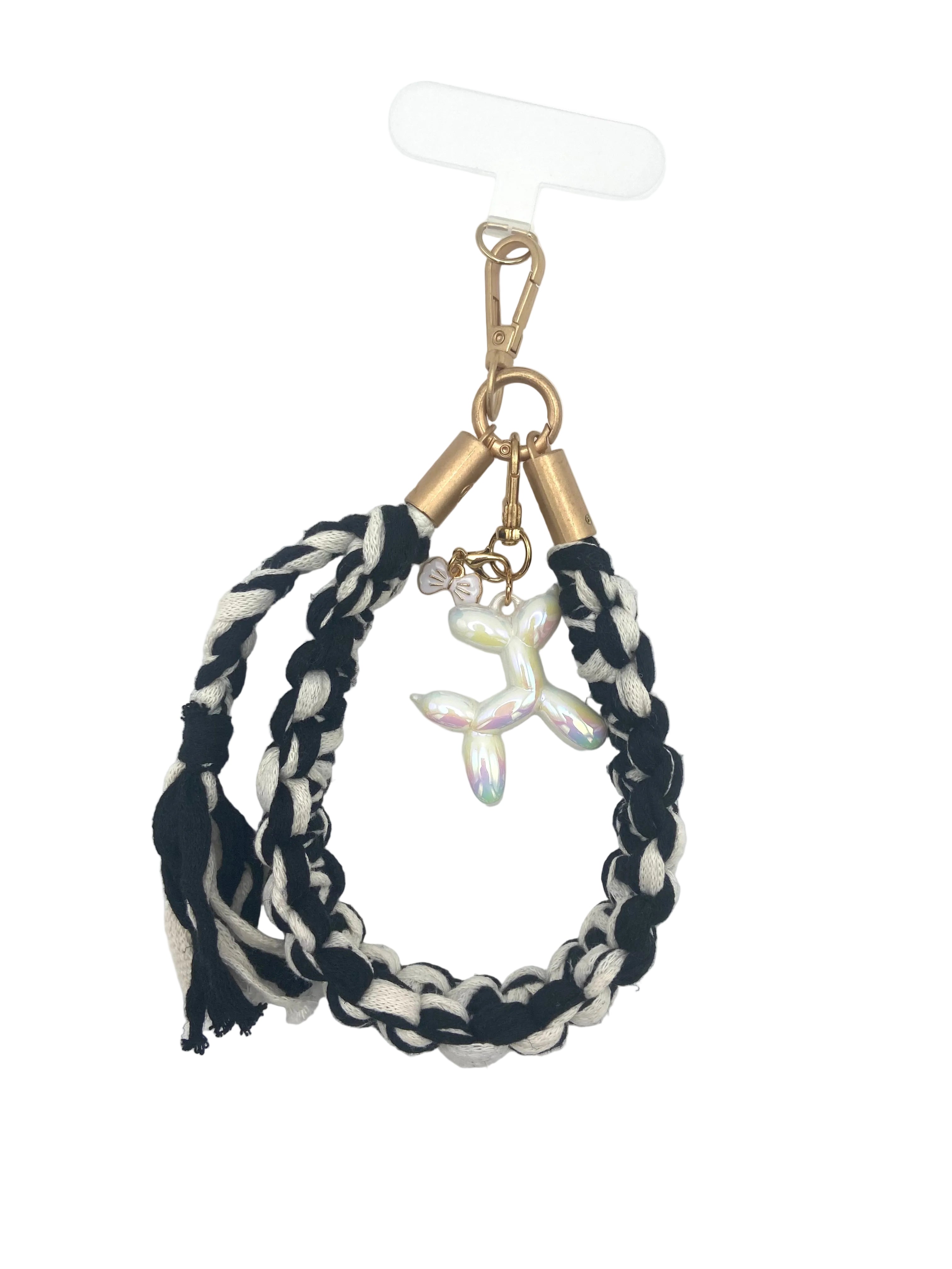 Grigri Tokyo en macramé noir et blanc