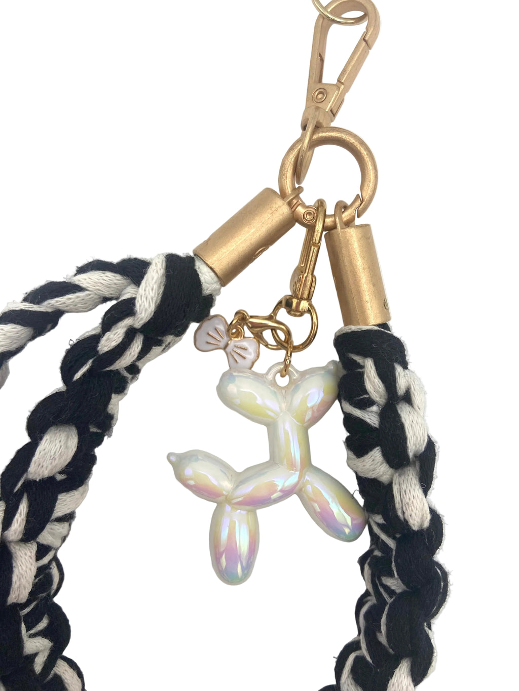Grigri Tokyo en macramé noir et blanc