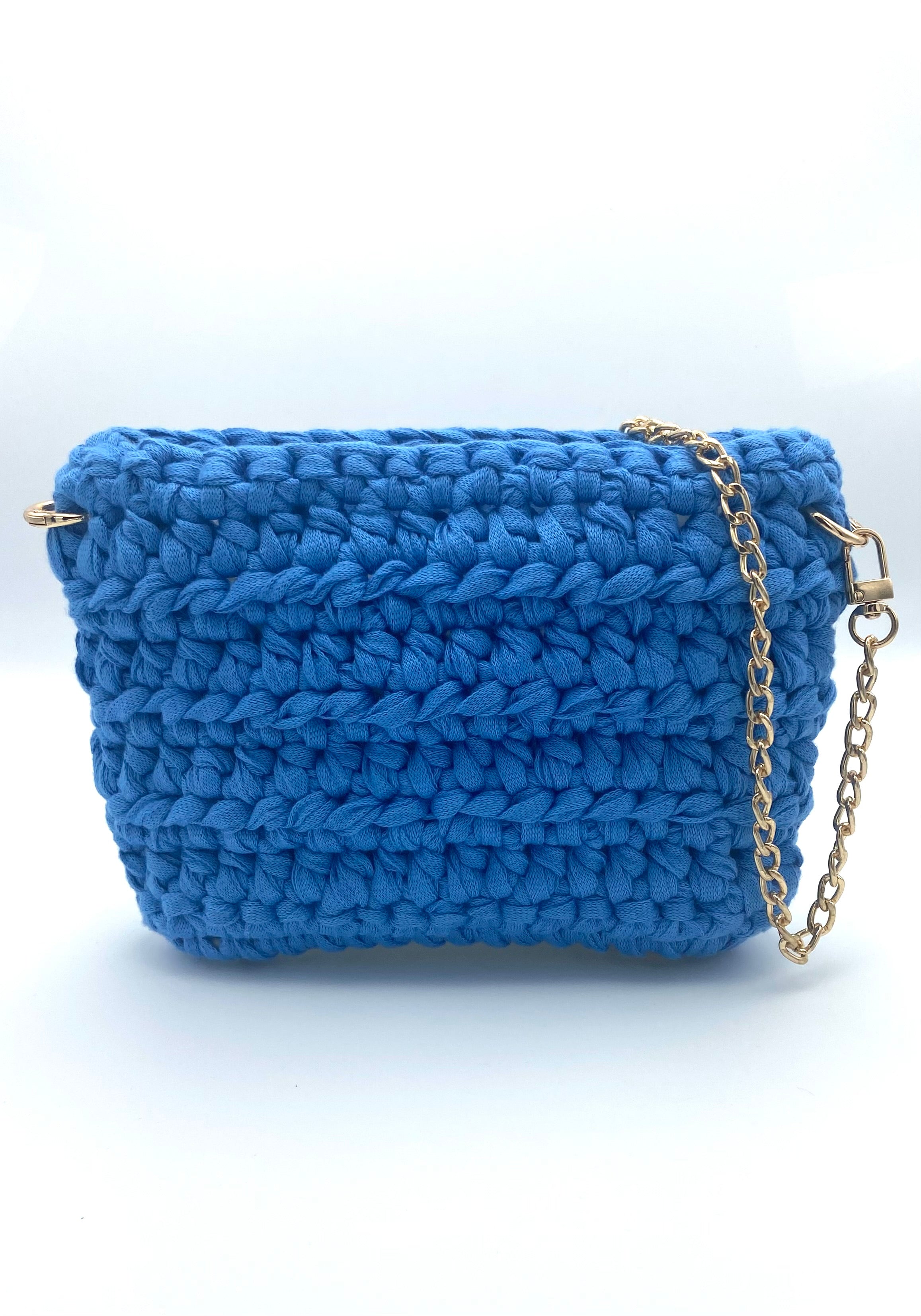 Sac Sydney en crochet bleu