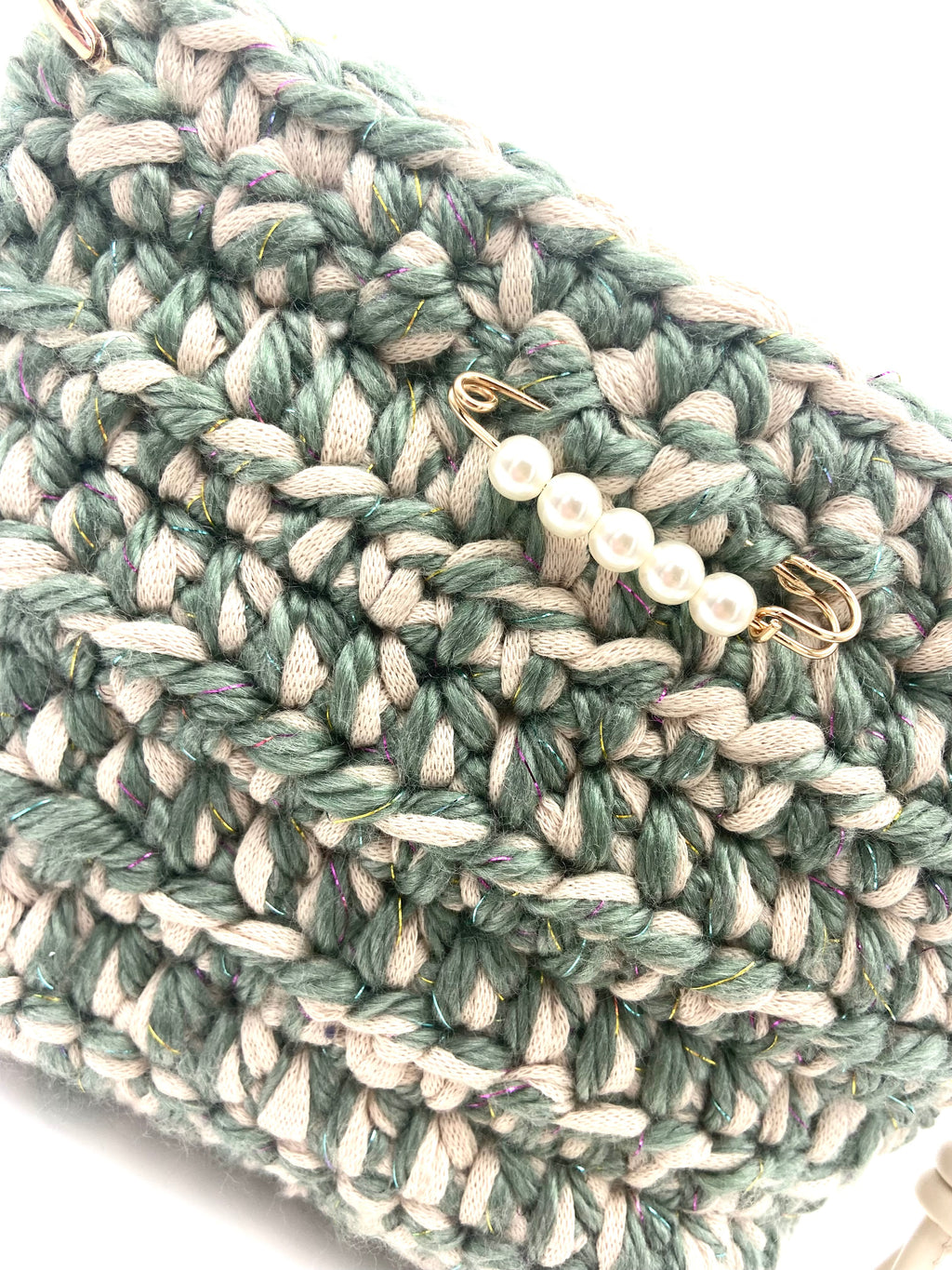 Sac Sydney en crochet kaki et crème