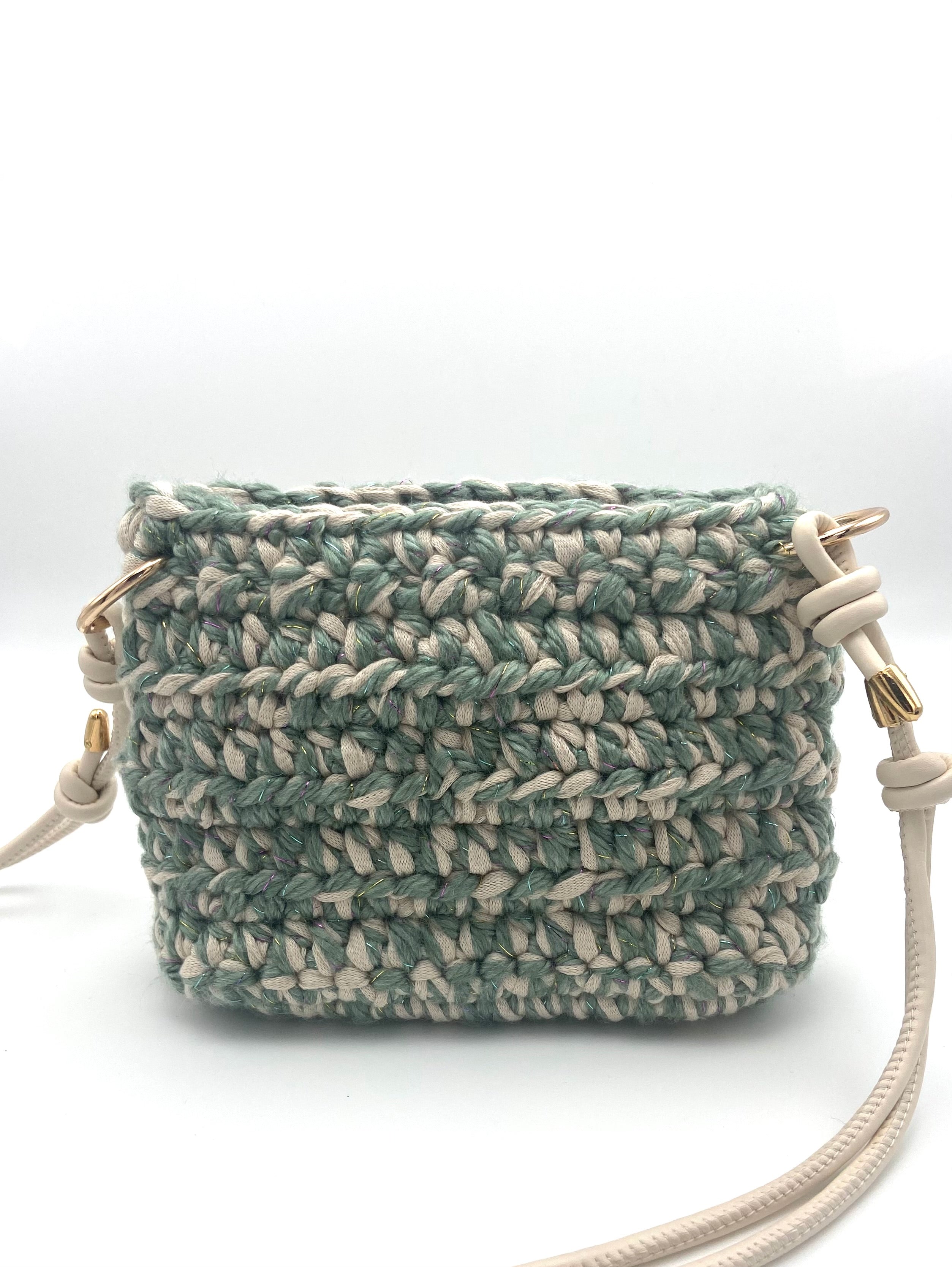 Sac Sydney en crochet kaki et crème