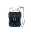Pochette de téléphone Ibiza en crochet noir, or et argent