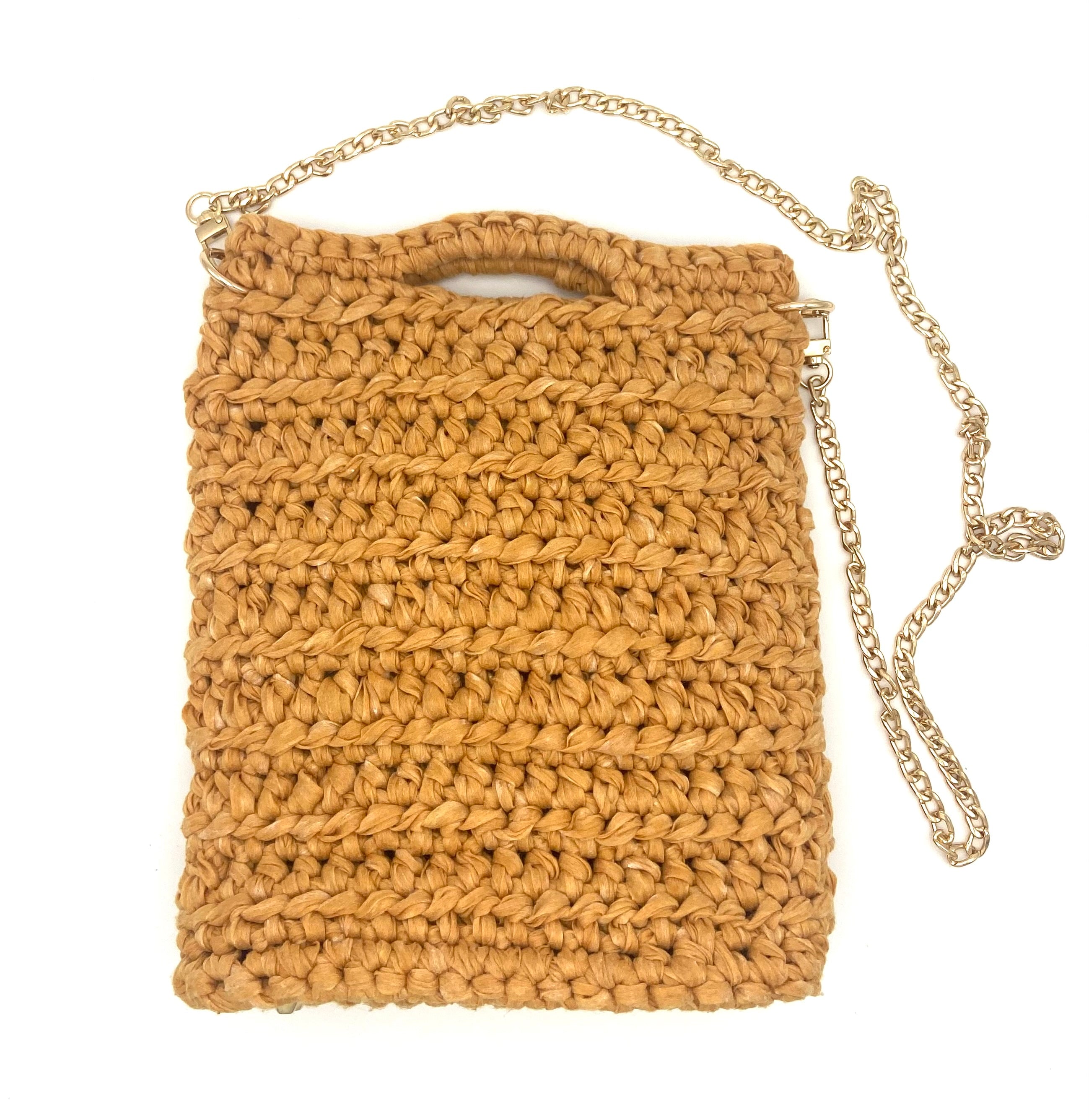 Sac Calvi en crochet curry