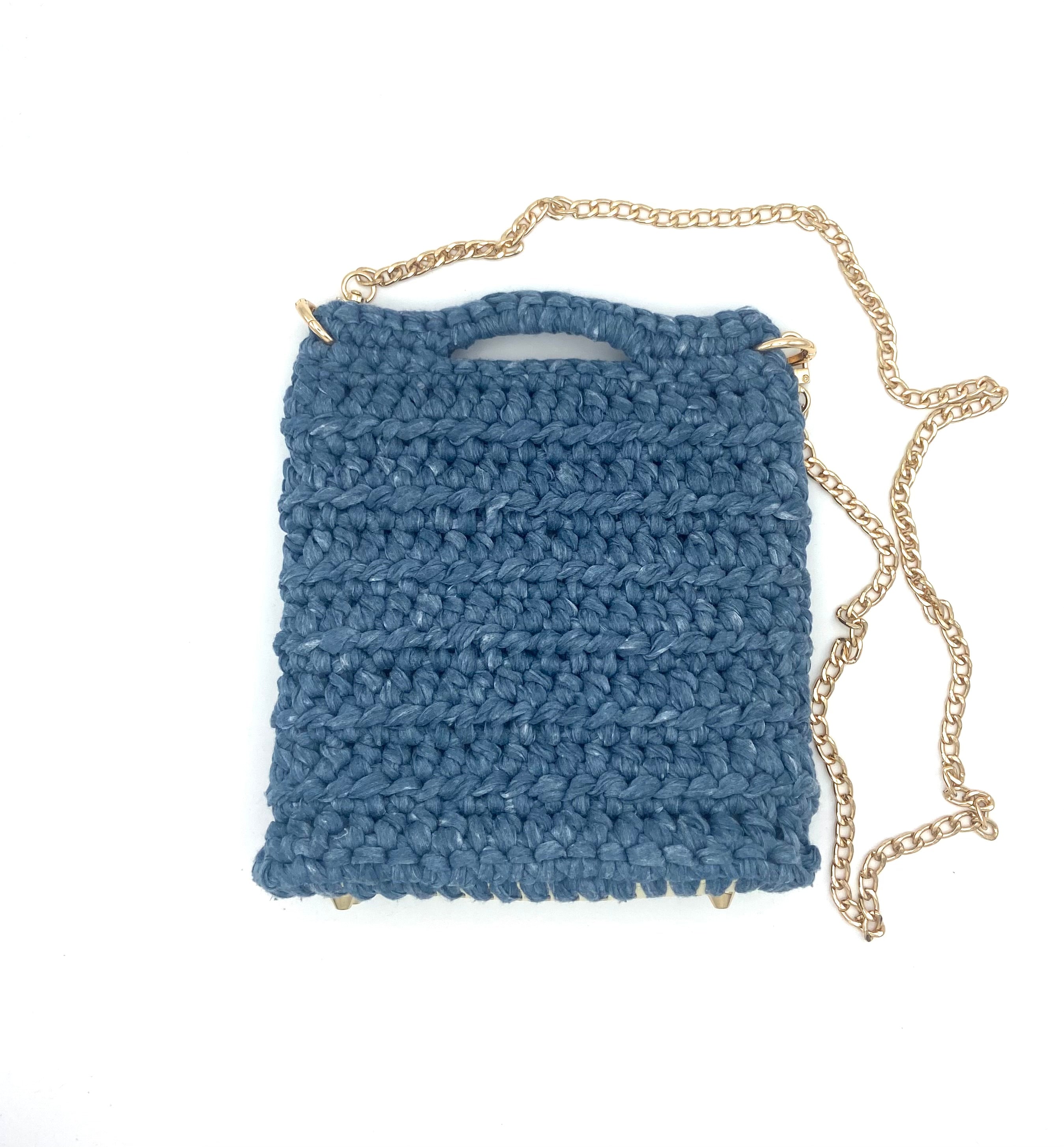 Sac Calvi en crochet jean délavé