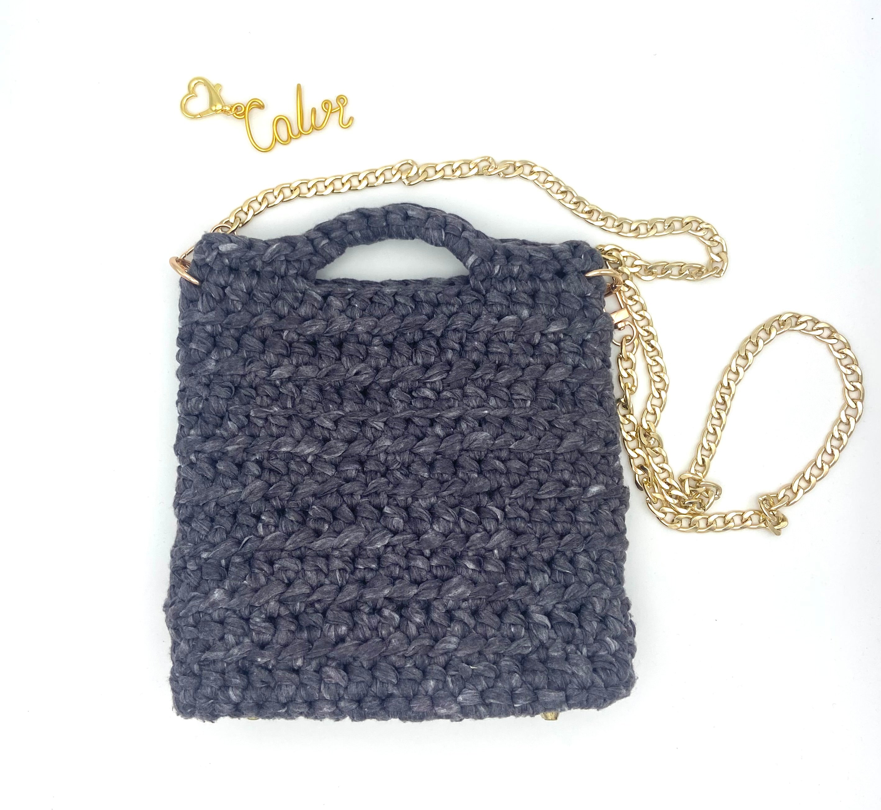 Sac Calvi en crochet noir délavé