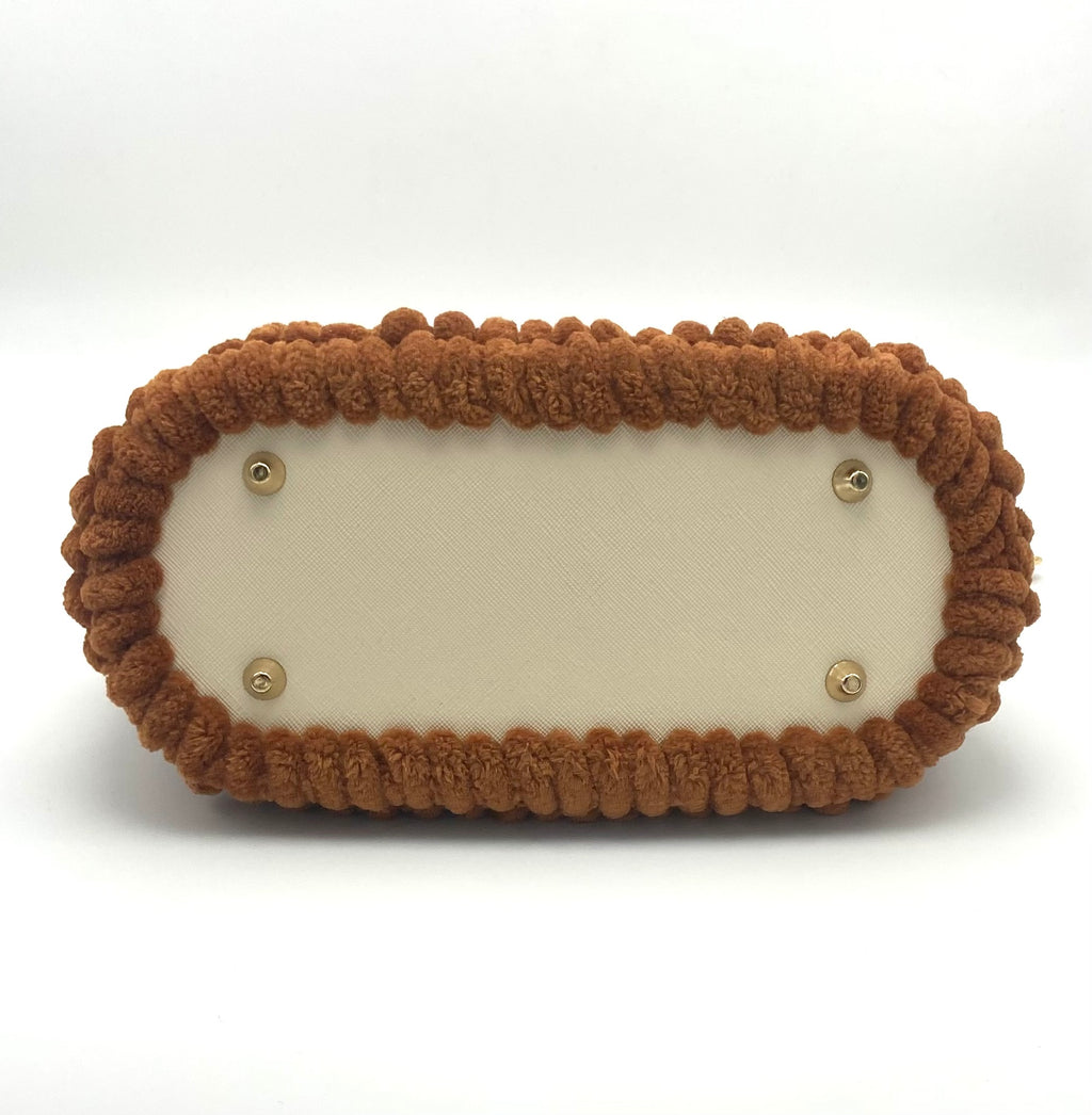 Sac Rio en crochet velours camel