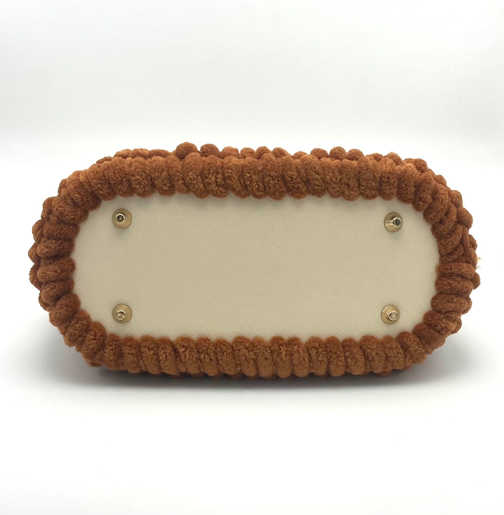 Sac Rio en crochet velours camel