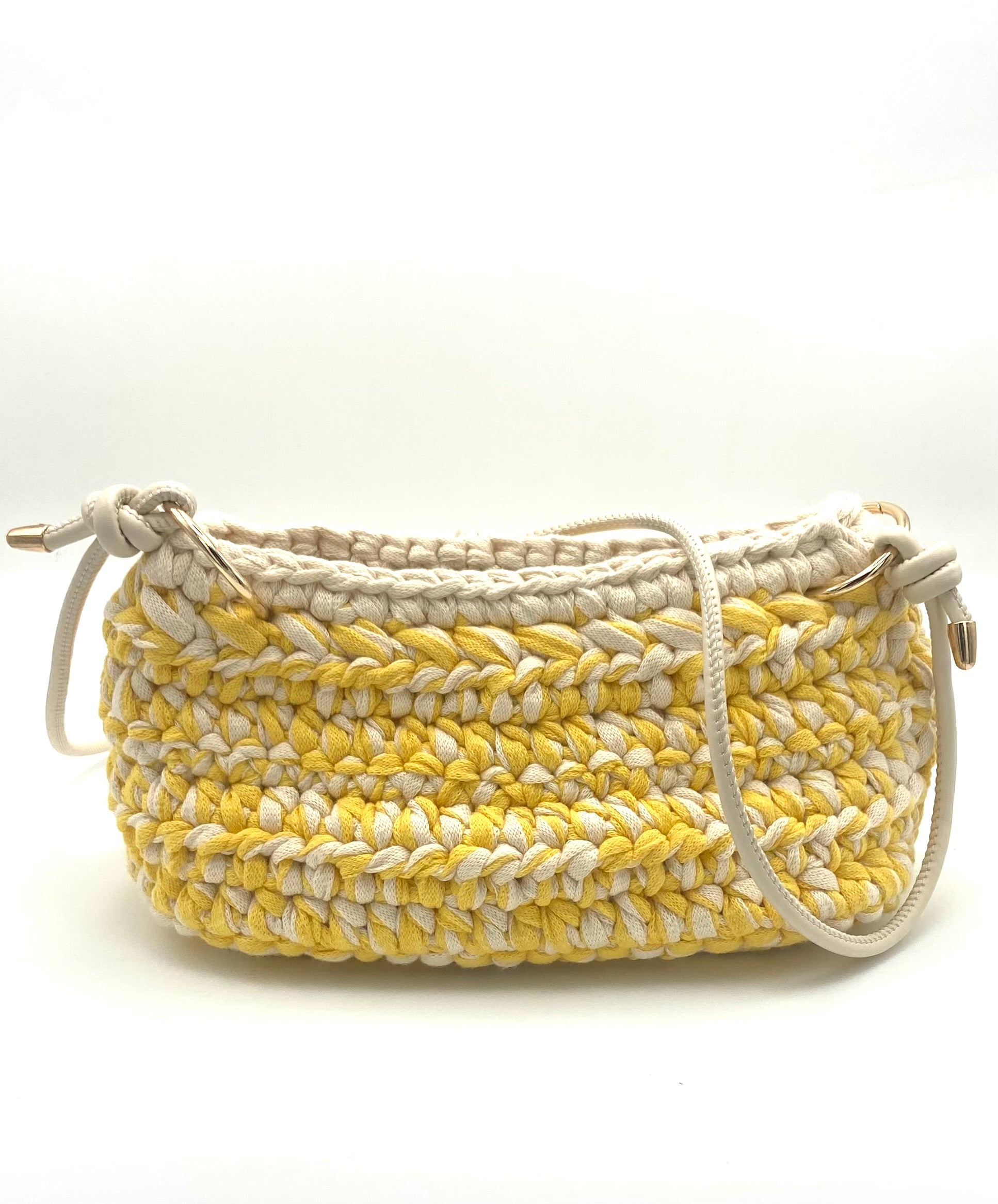 Sac Rio en crochet jaune et crème