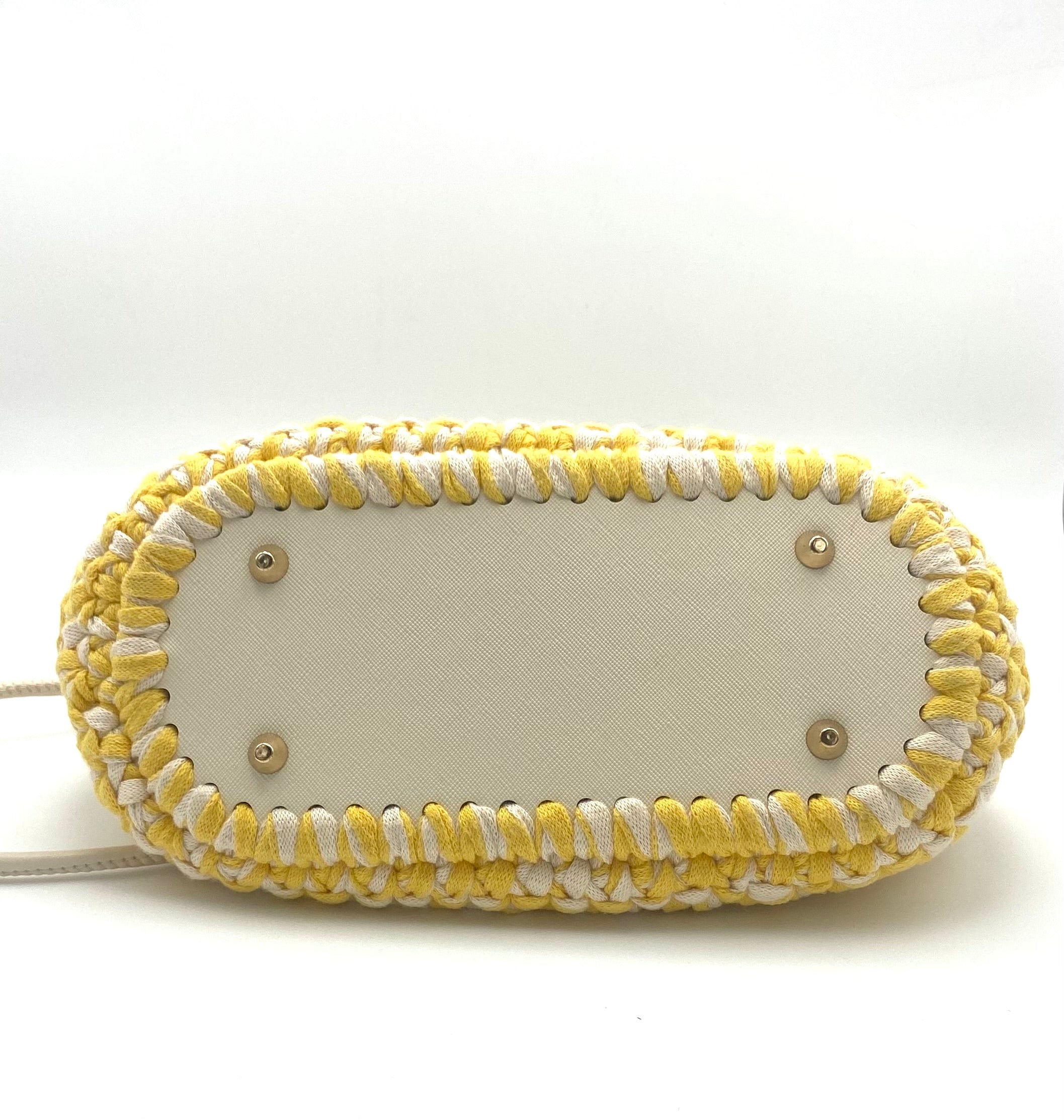 Sac Rio en crochet jaune et crème
