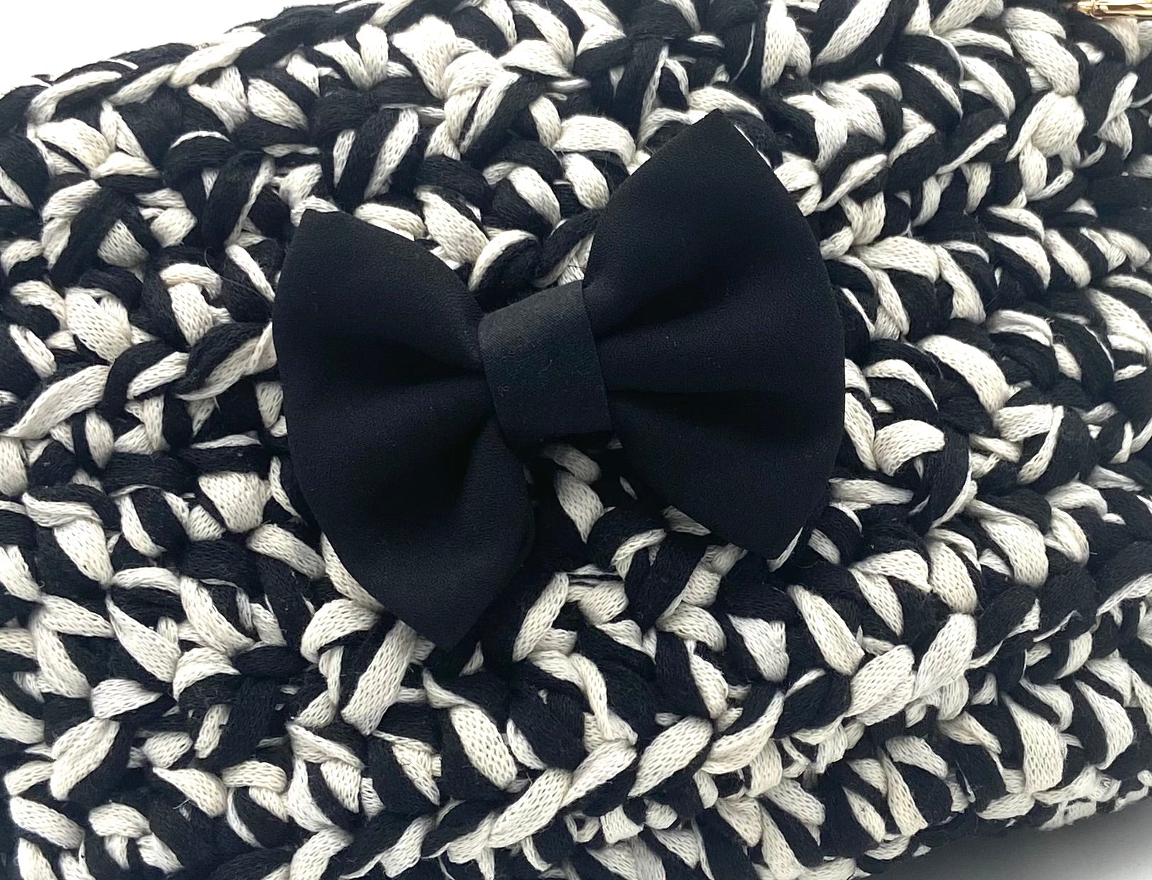 Sac Rio en crochet noir et blanc
