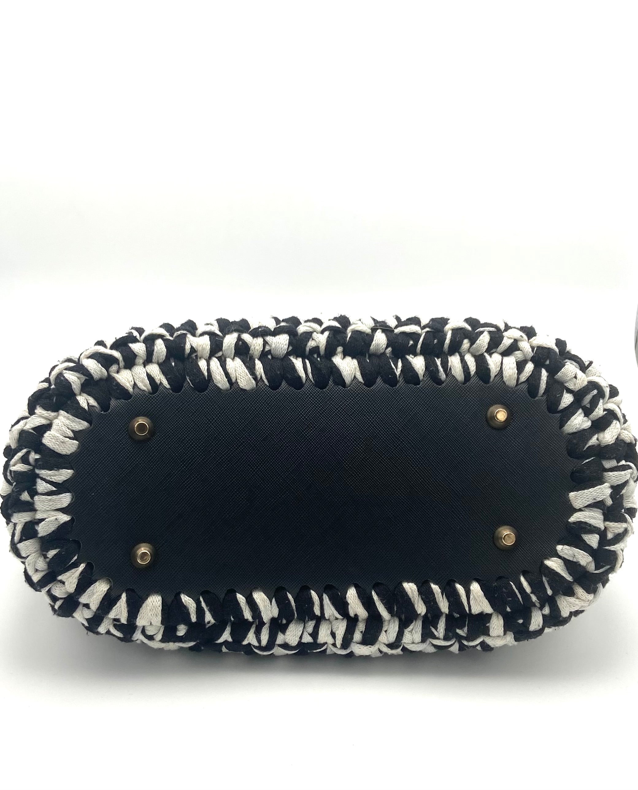 Sac Rio en crochet noir et blanc