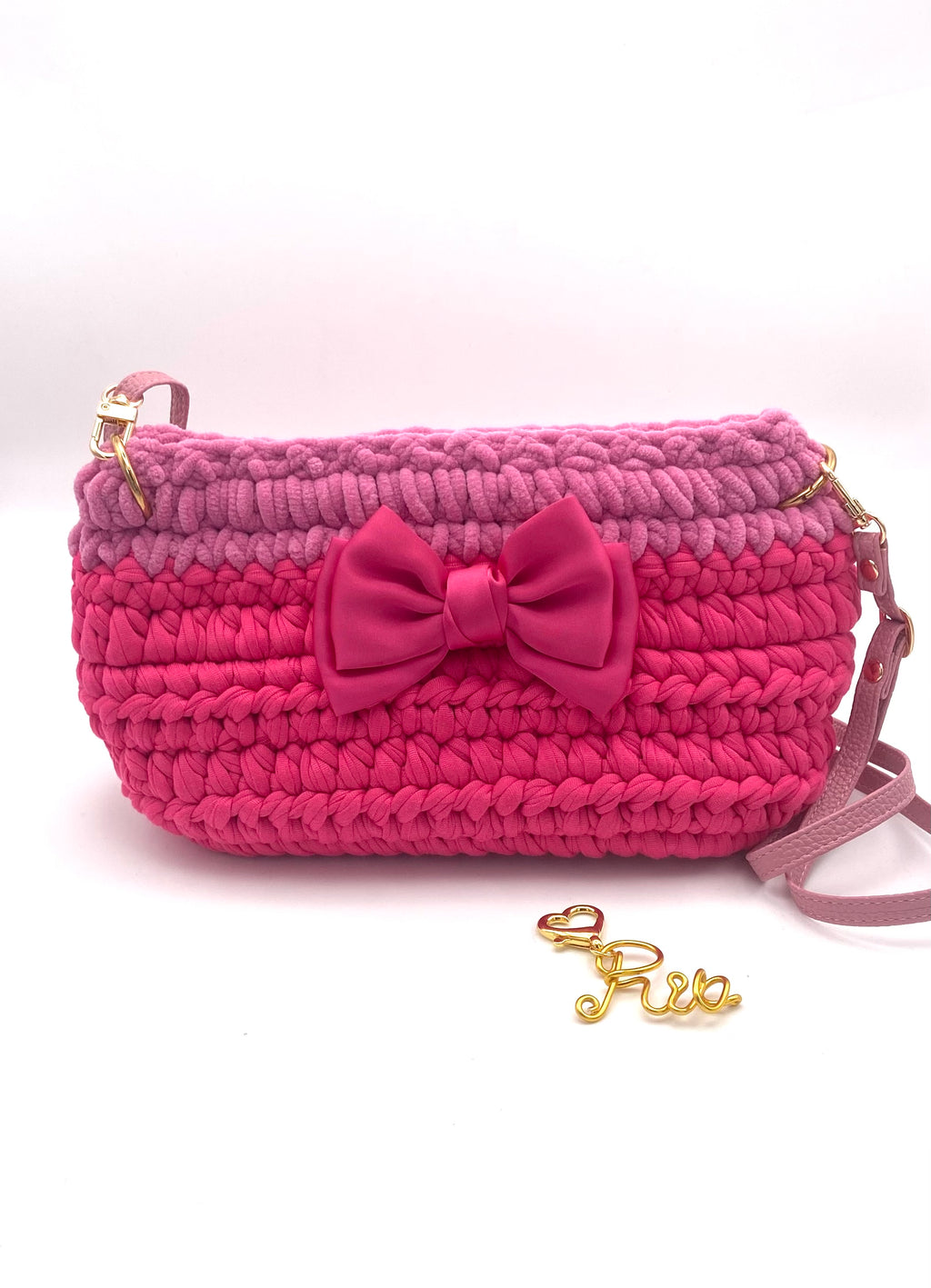 Sac Rio en crochet fuchsia