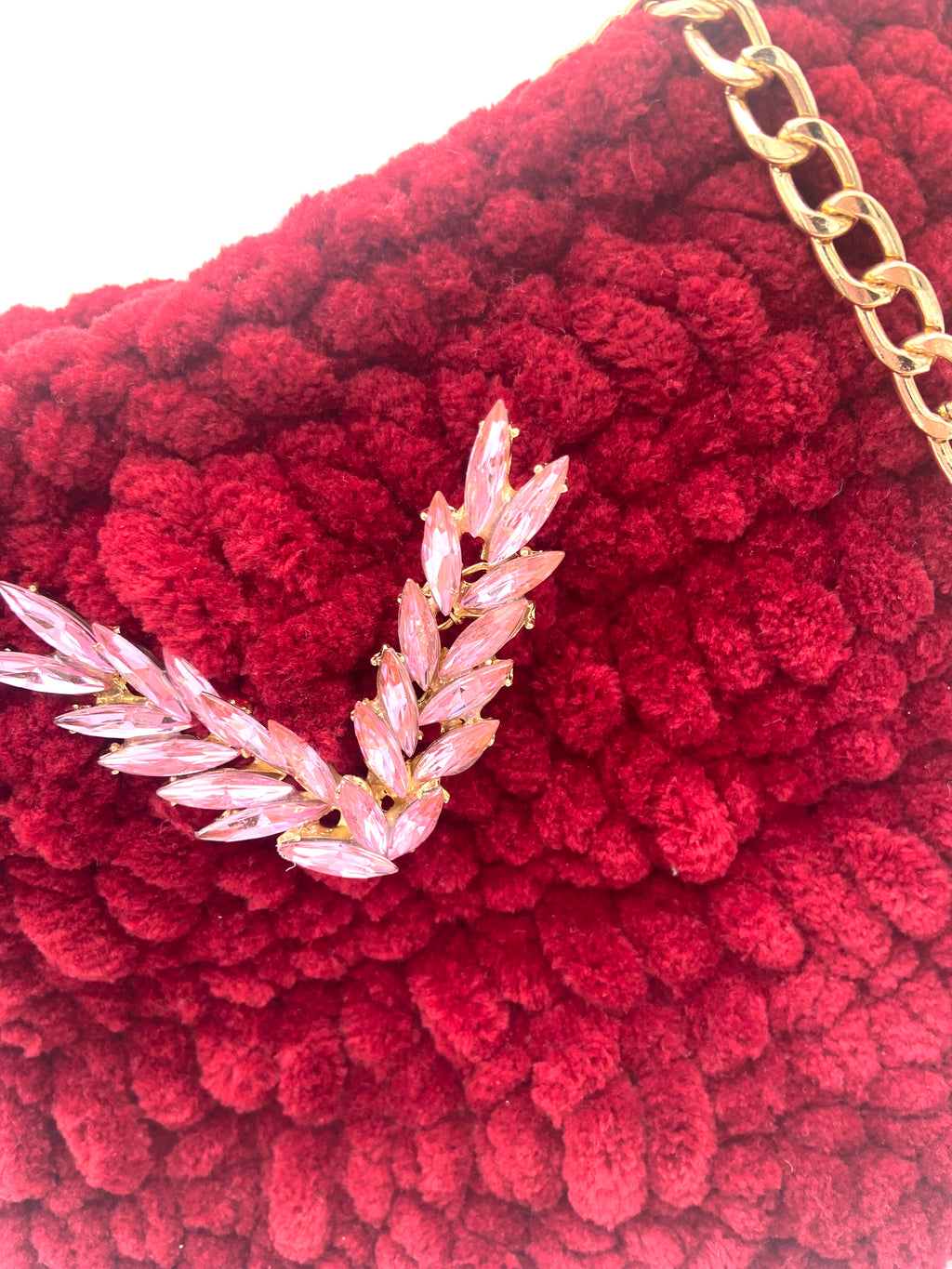 Sac Rio en crochet velours rouge