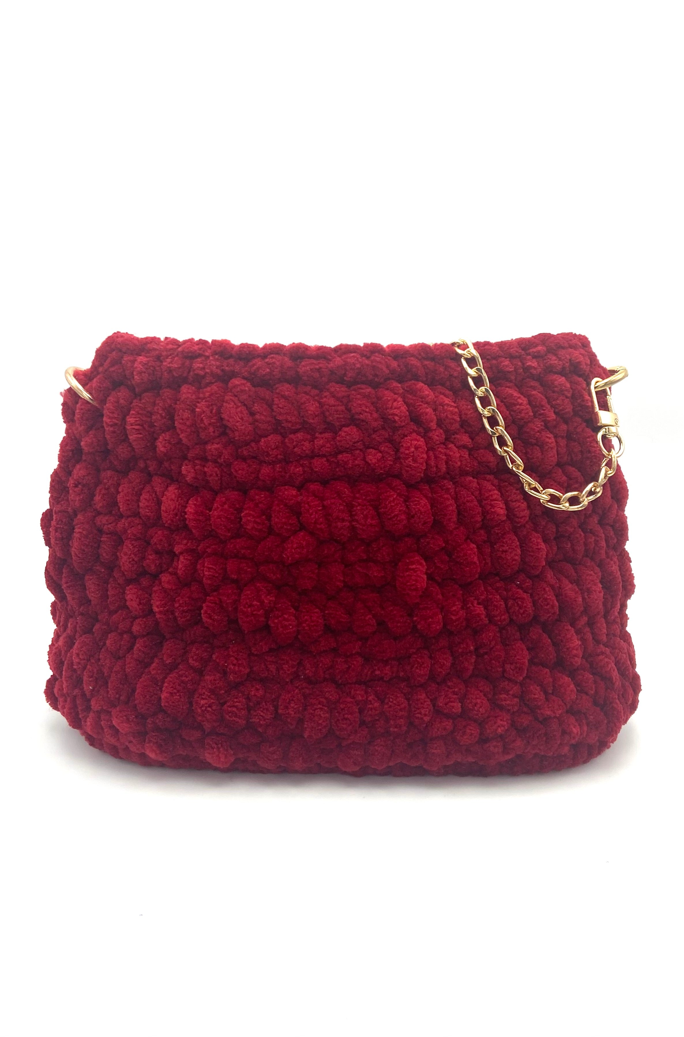 Sac Rio en crochet velours rouge