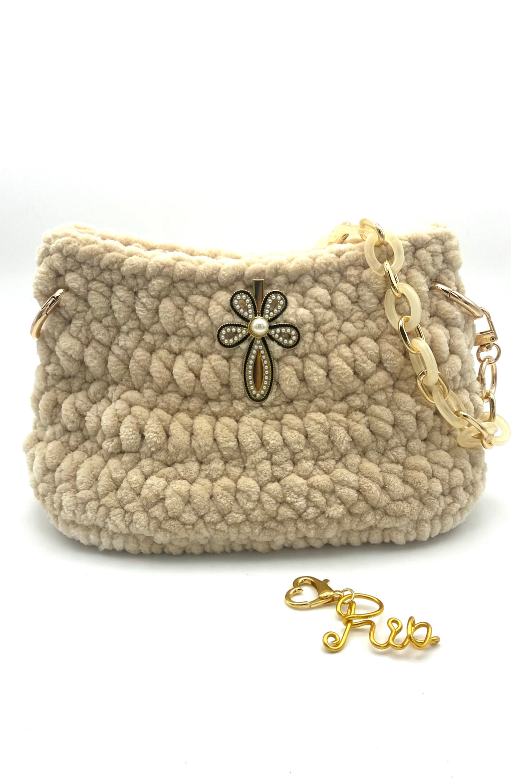 Sac Rio en velours crème