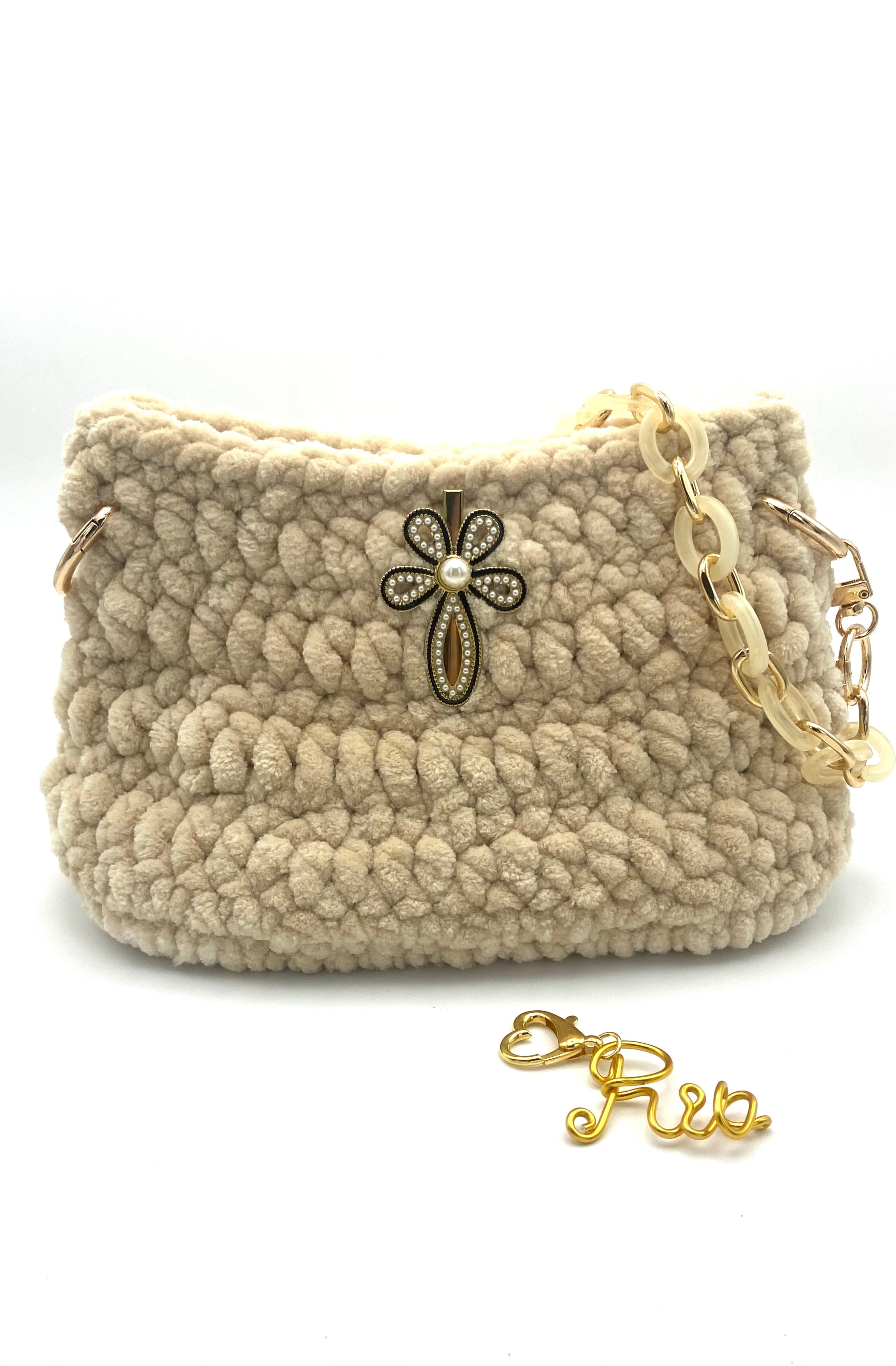 Sac Rio en velours crème