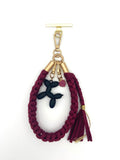 Grigri Tokyo en macramé bordeaux