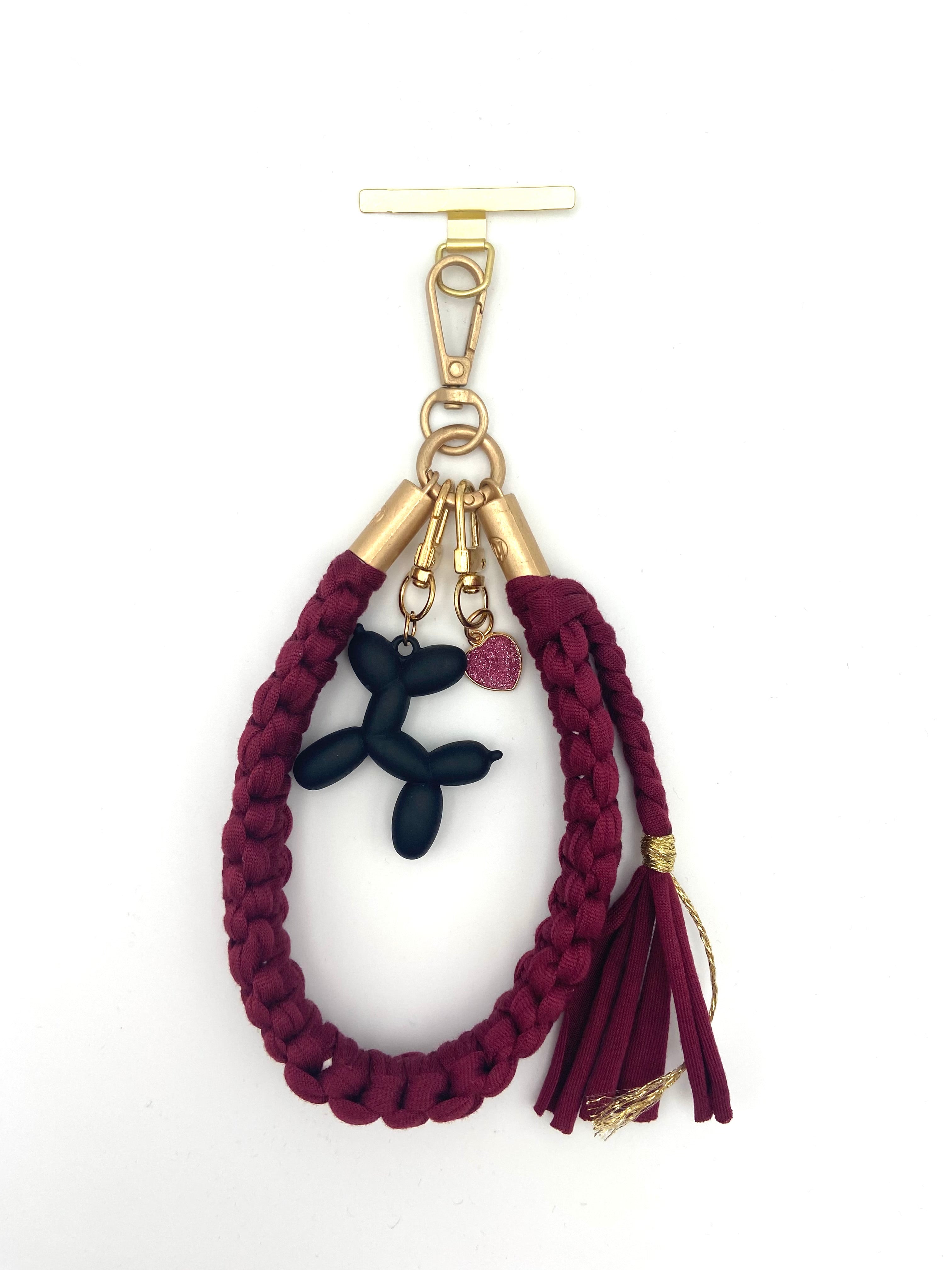 Grigri Tokyo en macramé bordeaux