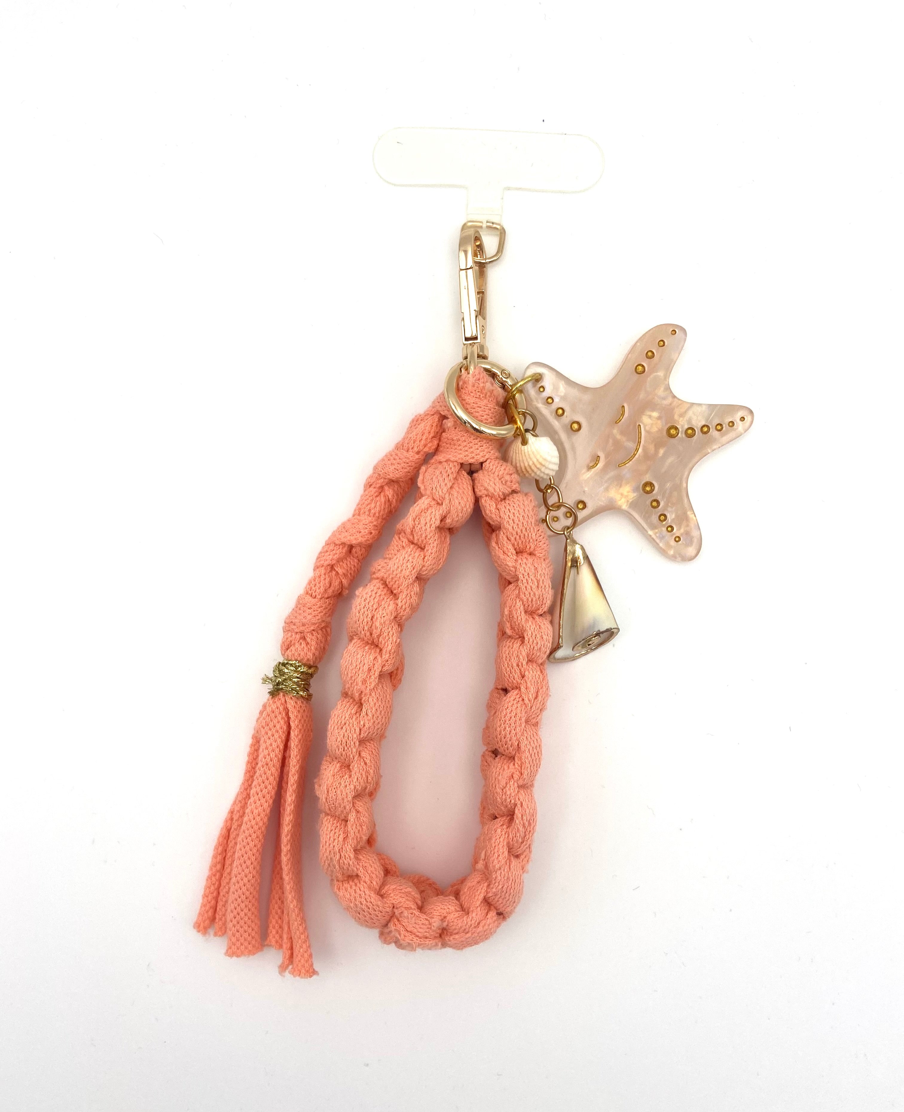 Grigri Tokyo en macramé saumon