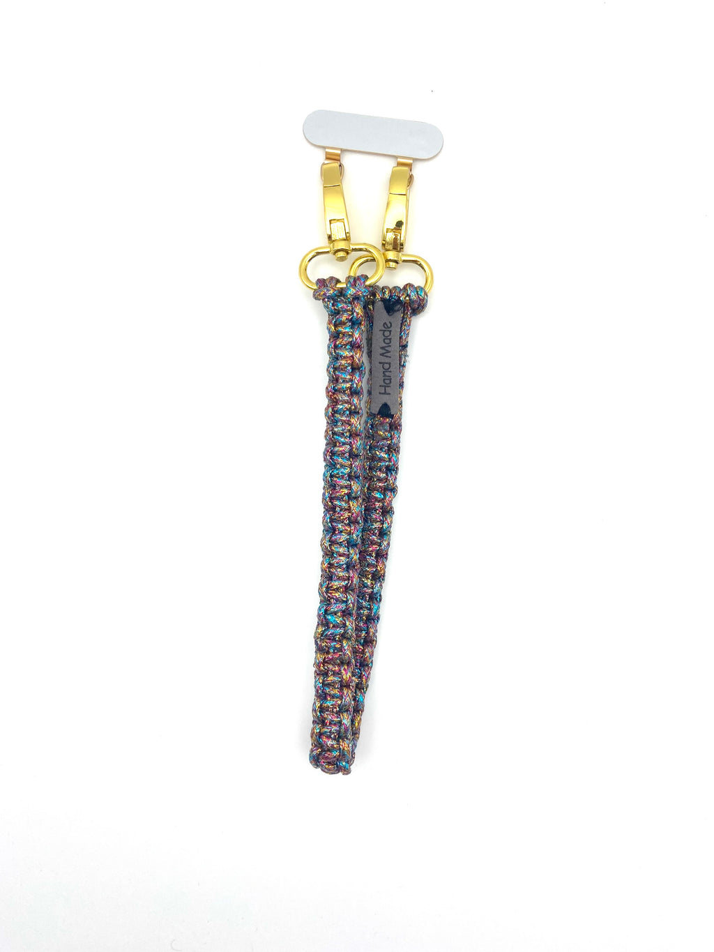 Dragonne de téléphone en macramé multicolore