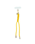 Porte clés et accessoire de sac ou téléphone coeur en paracorde jaune