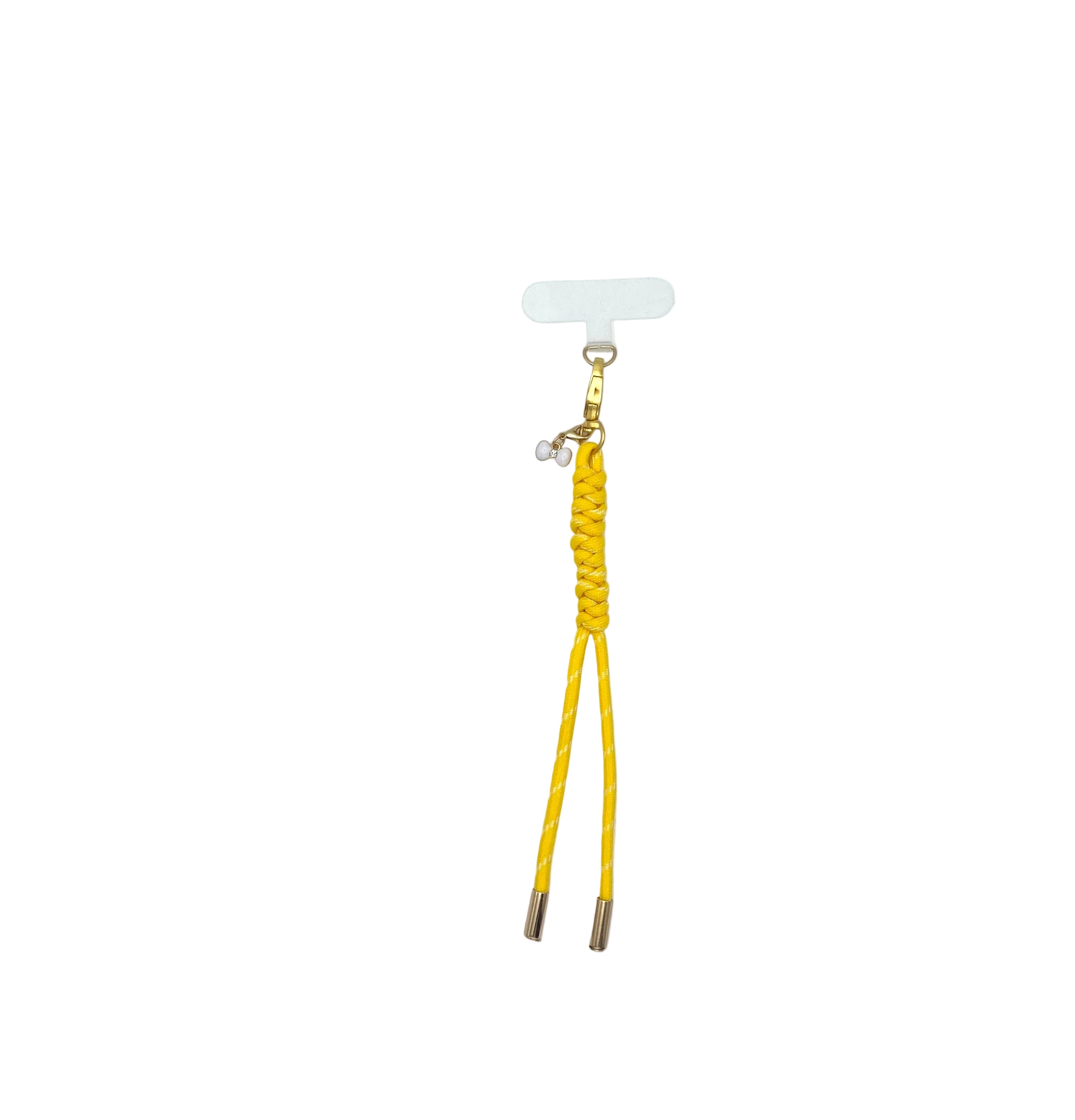 Porte clés et accessoire de sac ou téléphone noeud en paracorde jaune