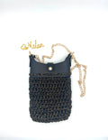 Pochette Milan en crochet lurex noir