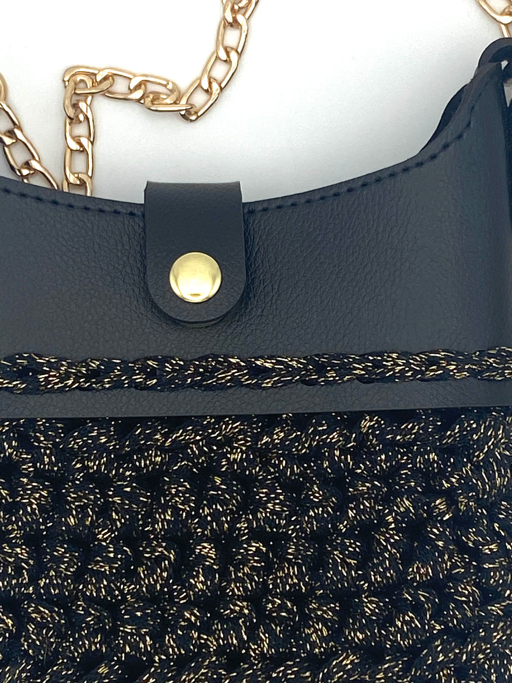 Pochette Milan en crochet lurex noir