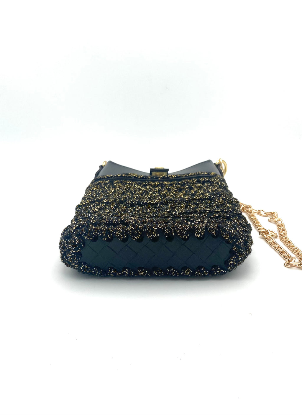 Pochette Milan en crochet lurex noir