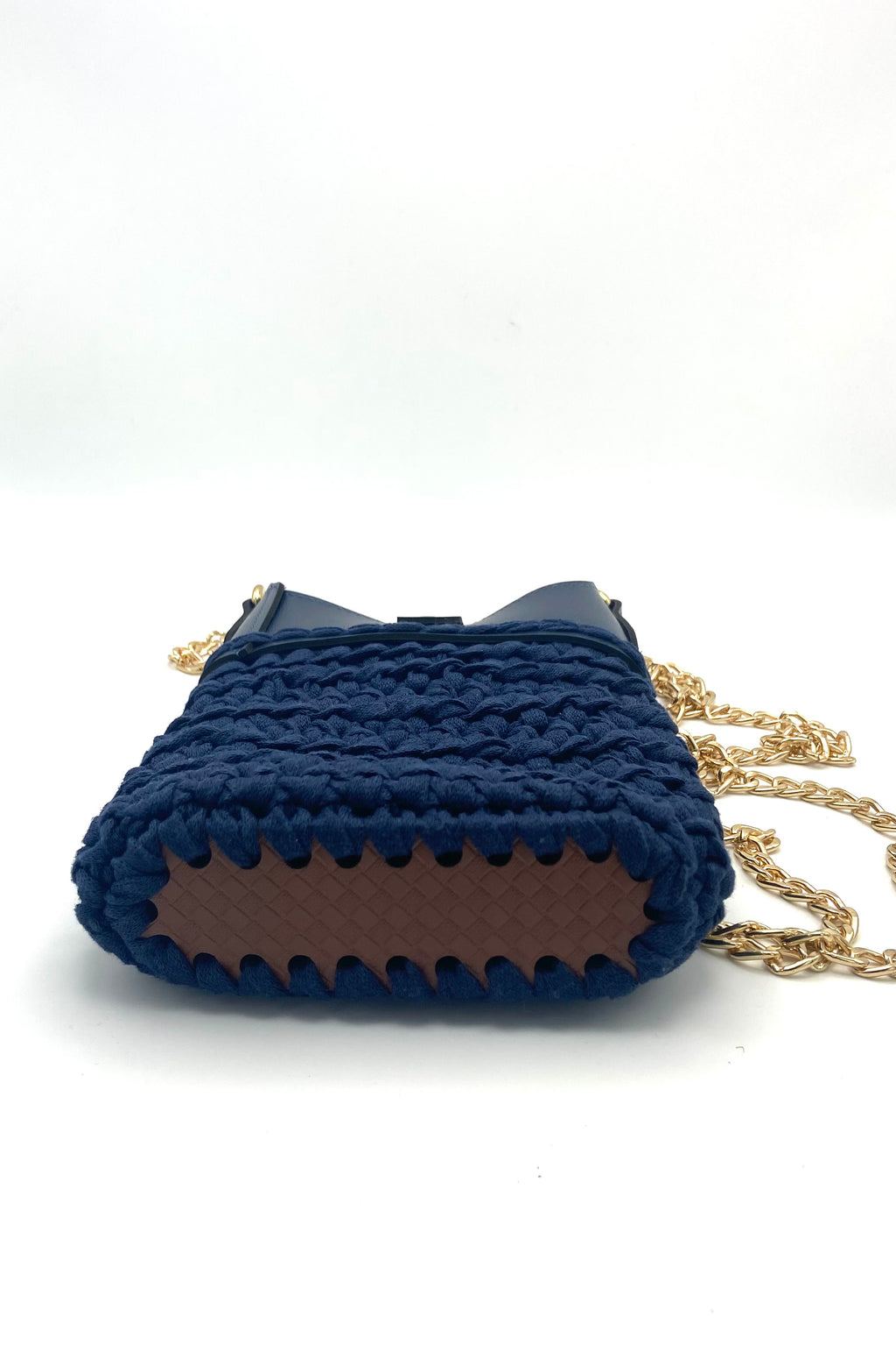 Pochette Milan en crochet marine