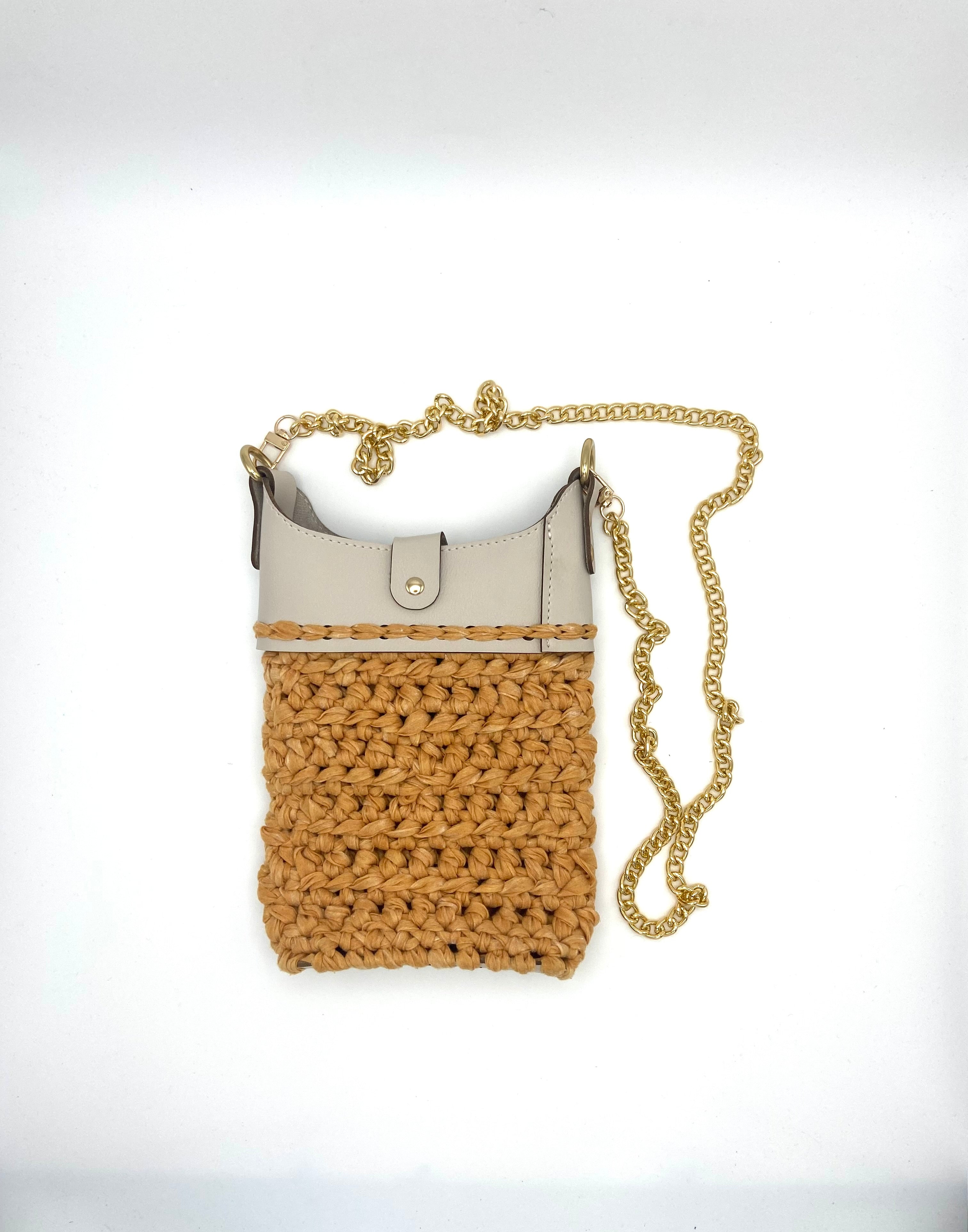 Pochette Milan en crochet ocre