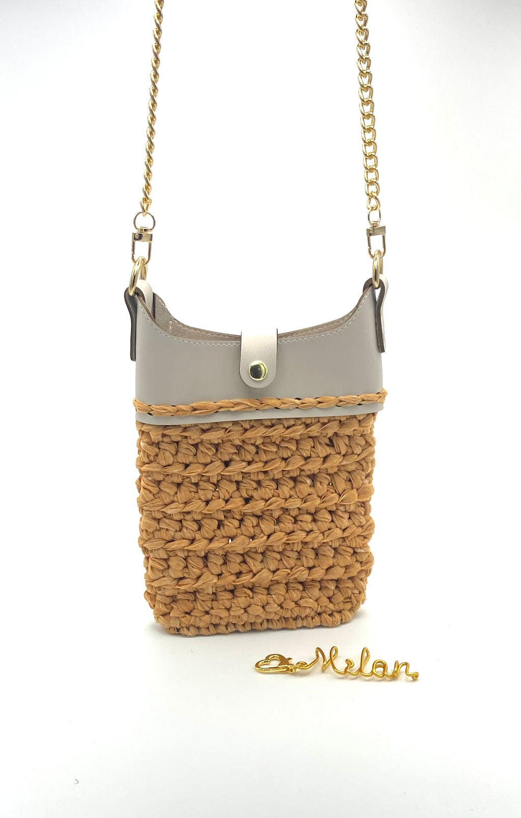 Pochette Milan en crochet ocre